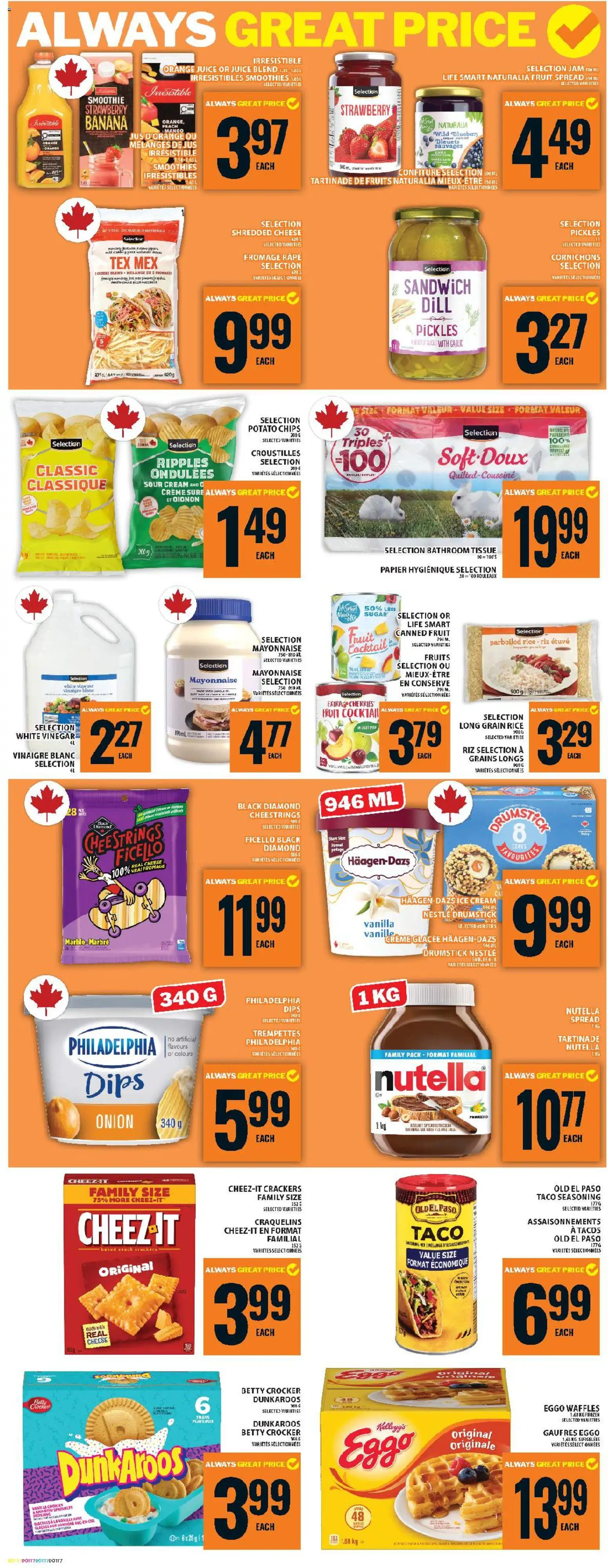 Food Basics flyer valid from 08.01.2026 | Page: 8 | Products: Rice, Chips, Ice cream, Cheese
