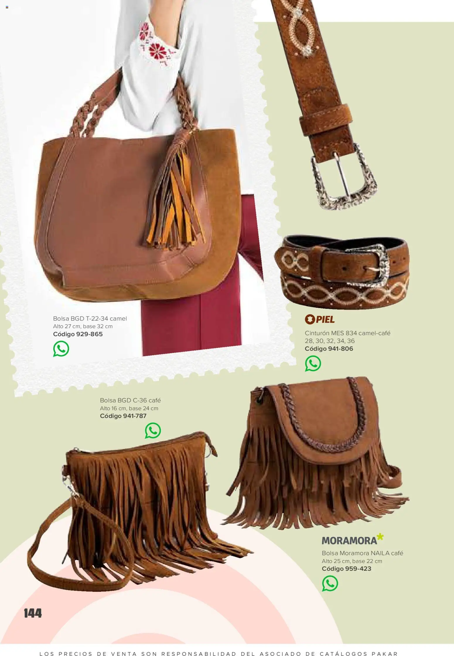 Nuevas ofertas de SC Pakar válidas en toda la República Mexicana desde el 30.01.2026. ¡Encuentra las mejores ofertas en SC Pakar catálogo Ropa! | Página: 144 | Productos: Cinturón, Bolsa, Café