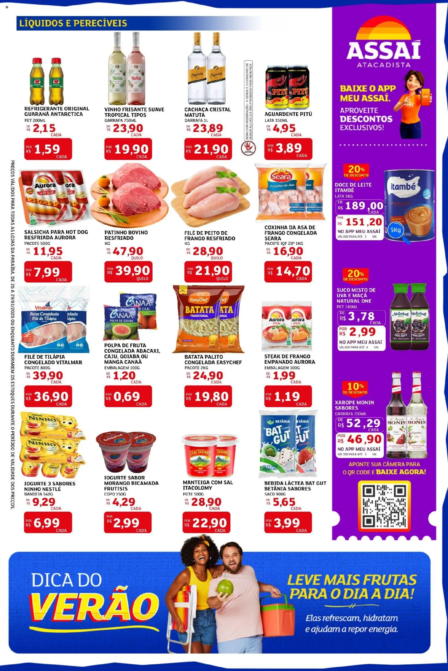 Assaí Atacadista Folheto - válido de 26.01.2026 | Página: 3 | Produtos: Guaraná, Tilápia, Refrigerante, Doce de leite
