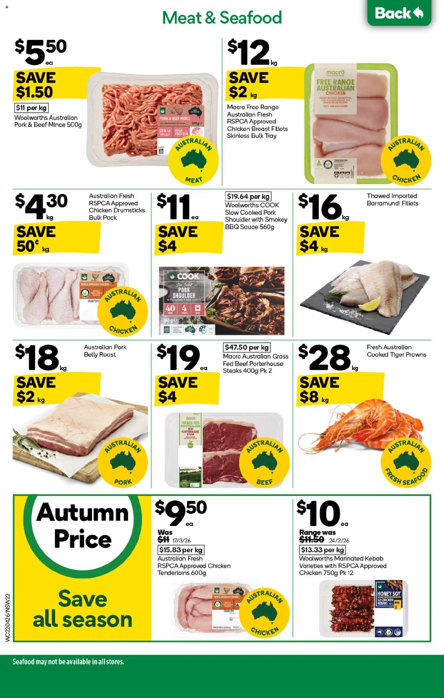 Woolworths catalogue - valid from 22.04.2026 | Page: 22 | Products: Grass, Chicken, Pork, Meat