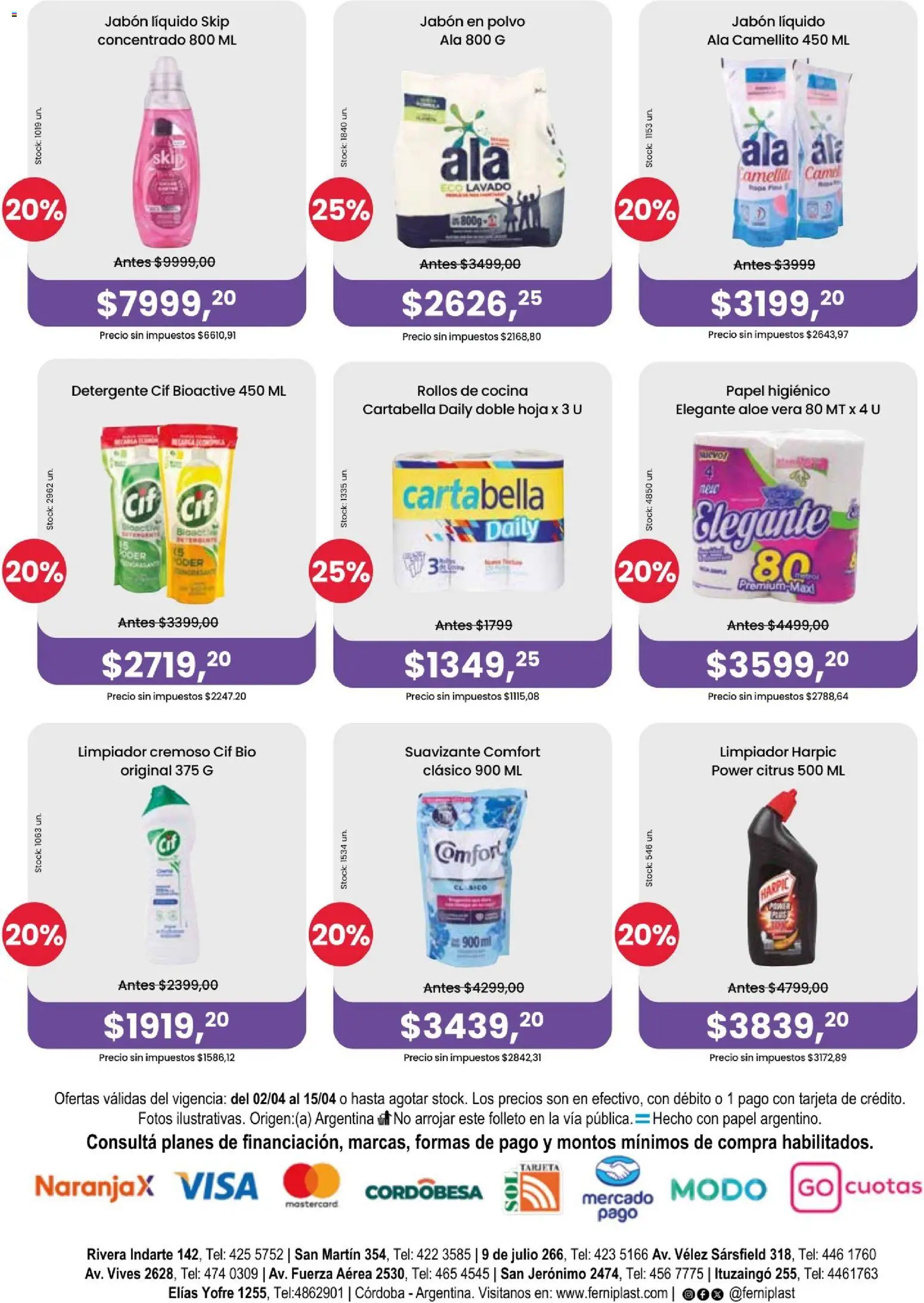 Ferniplast catálogo │ válido desde el 02.04.2026 | Página: 4 | Productos: Cocina, Polvo, Jabón en polvo, Suavizante