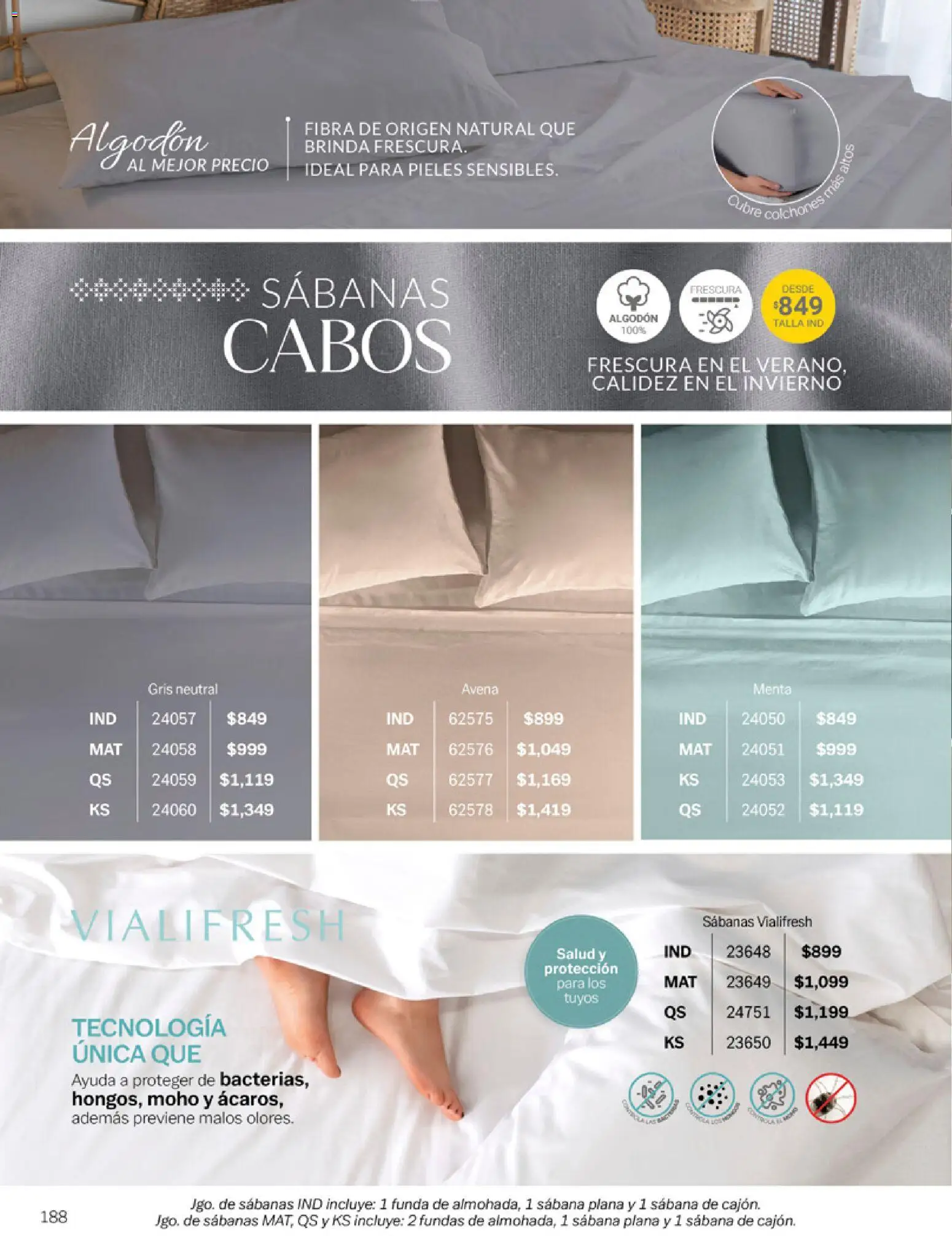 Nuevas ofertas de Vianney válidas en toda la República Mexicana desde el 06.03.2026. ¡Encuentra las mejores ofertas en Vianney catálogo Tu hogar, nuestra pasión! | Página: 190 | Productos: Avena, Funda, Algodón, Sabanas