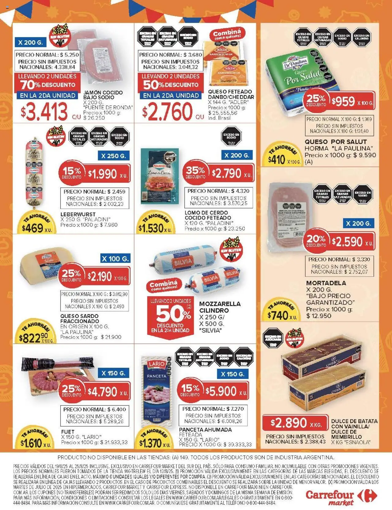 Carrefour ofertas - Chubut │ válido desde el 19.08.2025 | Página: 35 | Productos: Mortadela, Batata, Panceta, Cerdo