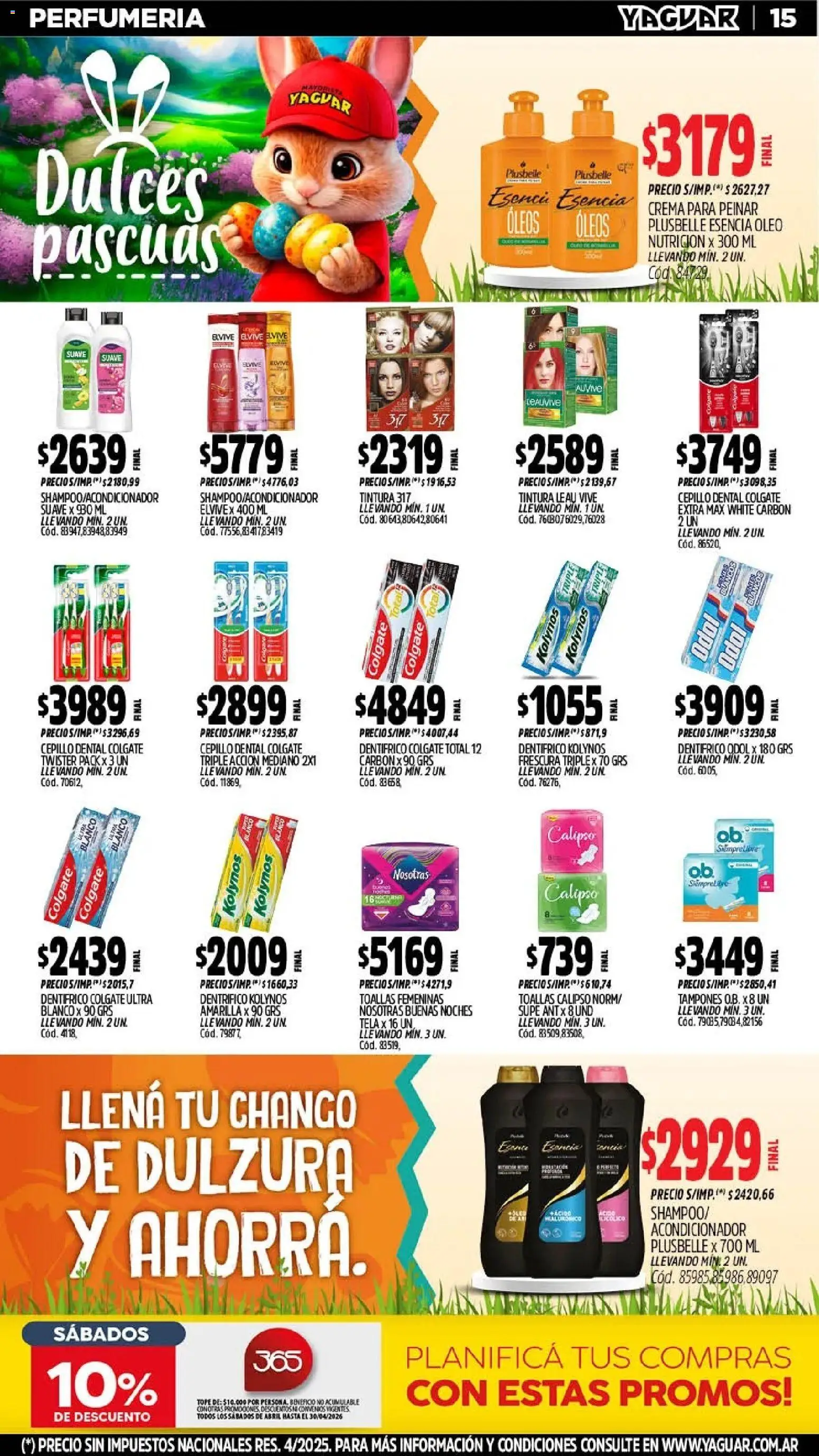 Yaguar - Oferta Semanal San Juan │ válido desde el 30.03.2026 | Página: 15 | Productos: Toallas, Cepillo, Tintura, Acondicionador
