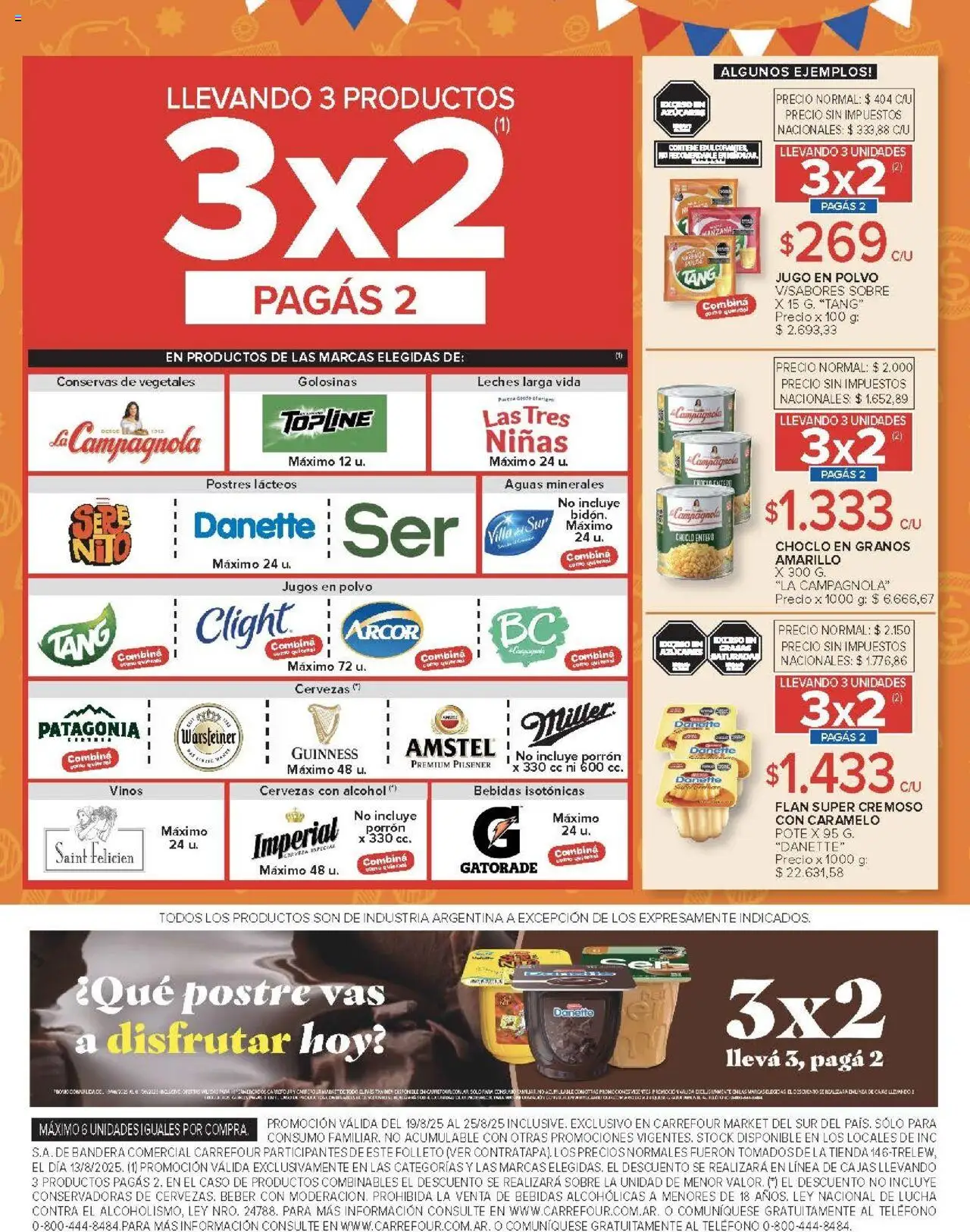 Carrefour ofertas - Chubut │ válido desde el 19.08.2025 | Página: 43 | Productos: Teléfono, Sobre, Choclo, Jugo