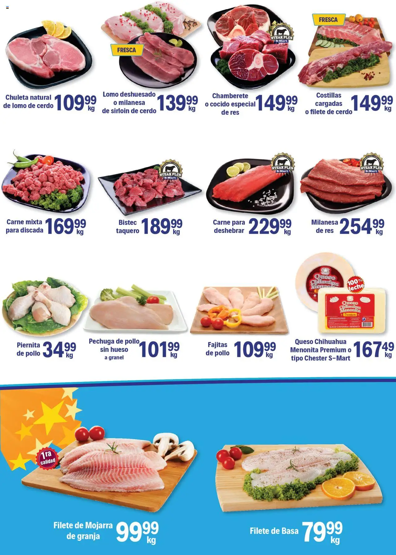 Nuevas ofertas de S-Mart válidas en toda la República Mexicana desde el 14.10.2025. ¡Encuentra las mejores ofertas en S-Mart - Folleto - Juarez! | Página: 4 | Productos: Milanesa, Queso, Cerdo, Res