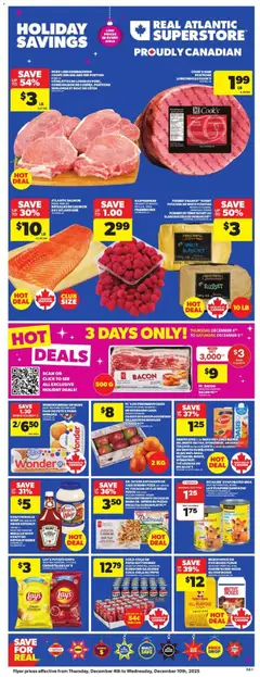 Preview of Atlantic Superstore weekly flyer / circulaire from shop Atlantic Superstore valid from 04.12.2025 | Page: 3 | Products: Chips, Milk, Ham, Juice