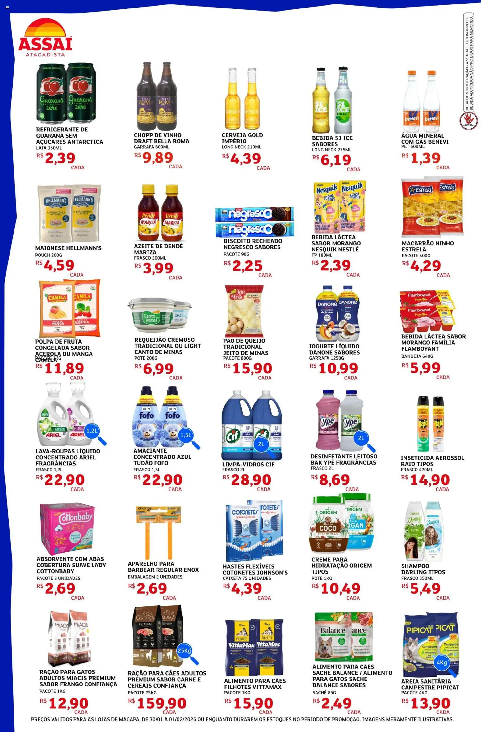 Assaí Atacadista Folheto - válido de 30.01.2026 | Página: 2 | Produtos: Potes, Maionese, Amaciante, Desinfetante