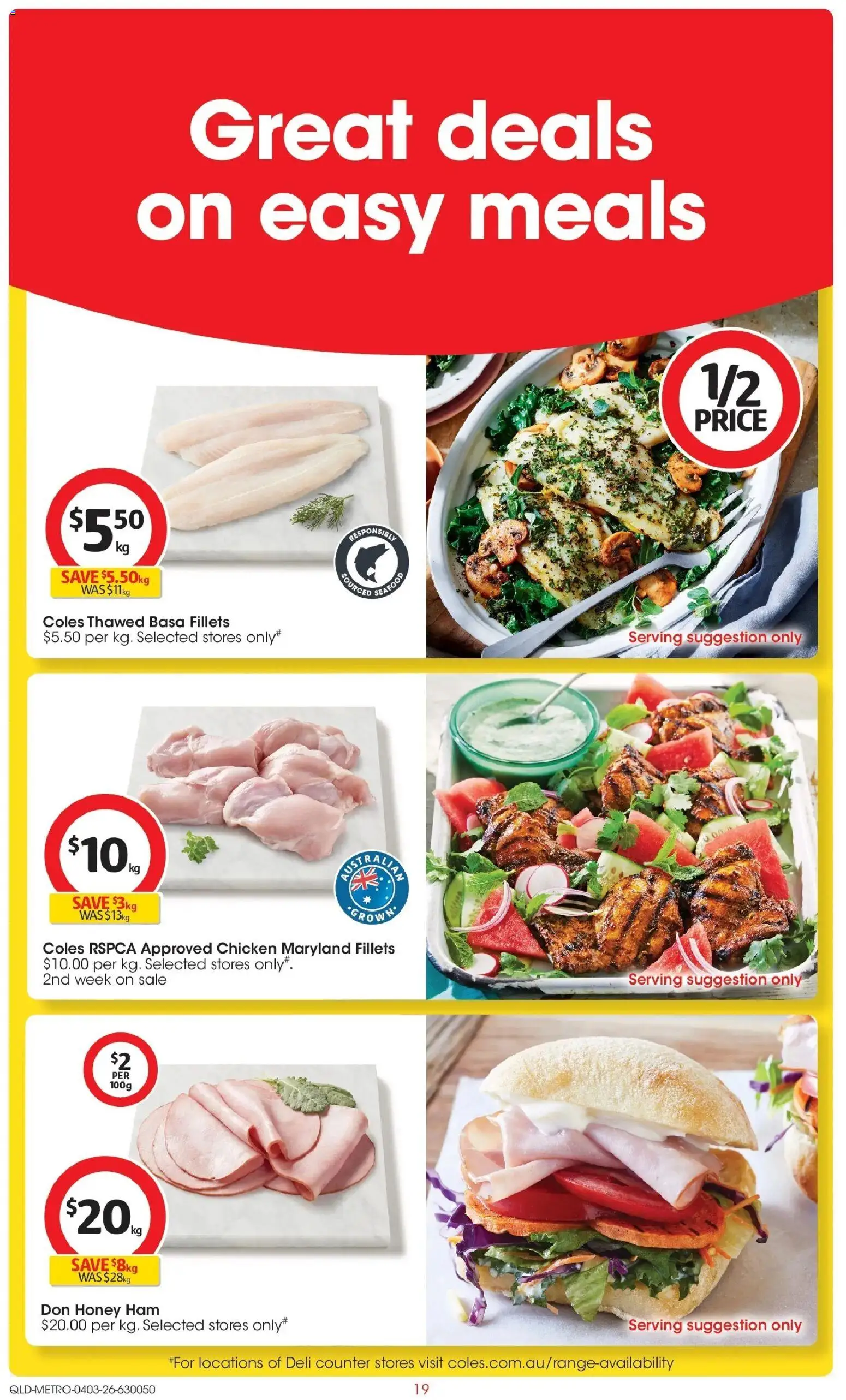 Coles catalogue - valid from 04.03.2026 | Page: 19 | Products: Ham, Honey, Chicken