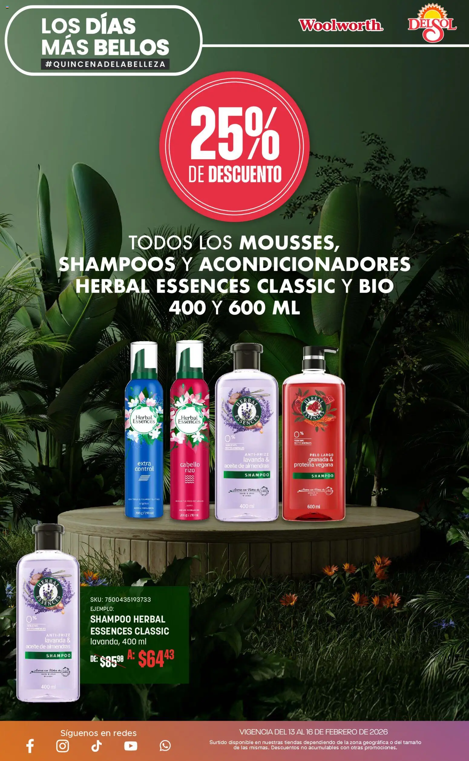 Nuevas ofertas de Del Sol y Woolworth válidas en toda la República Mexicana desde el 13.02.2026. ¡Encuentra las mejores ofertas en Del Sol y Woolworth catálogo Los días más bellos! | Página: 5 | Productos: Almendras, Aceite