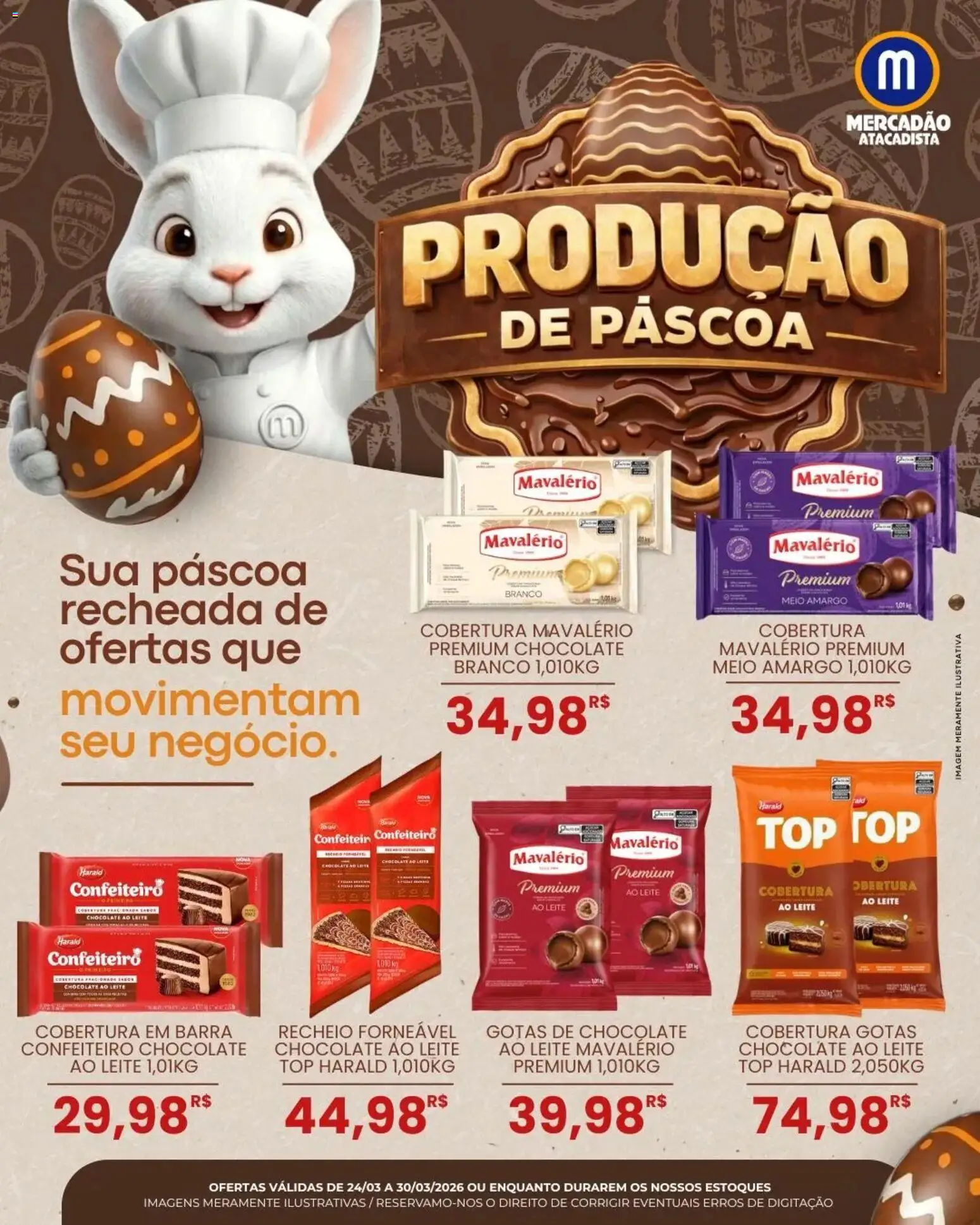 Mercadão Atacadista Folheto - válido de 24.03.2026 | Página: 1 | Produtos: Leite, Chocolate