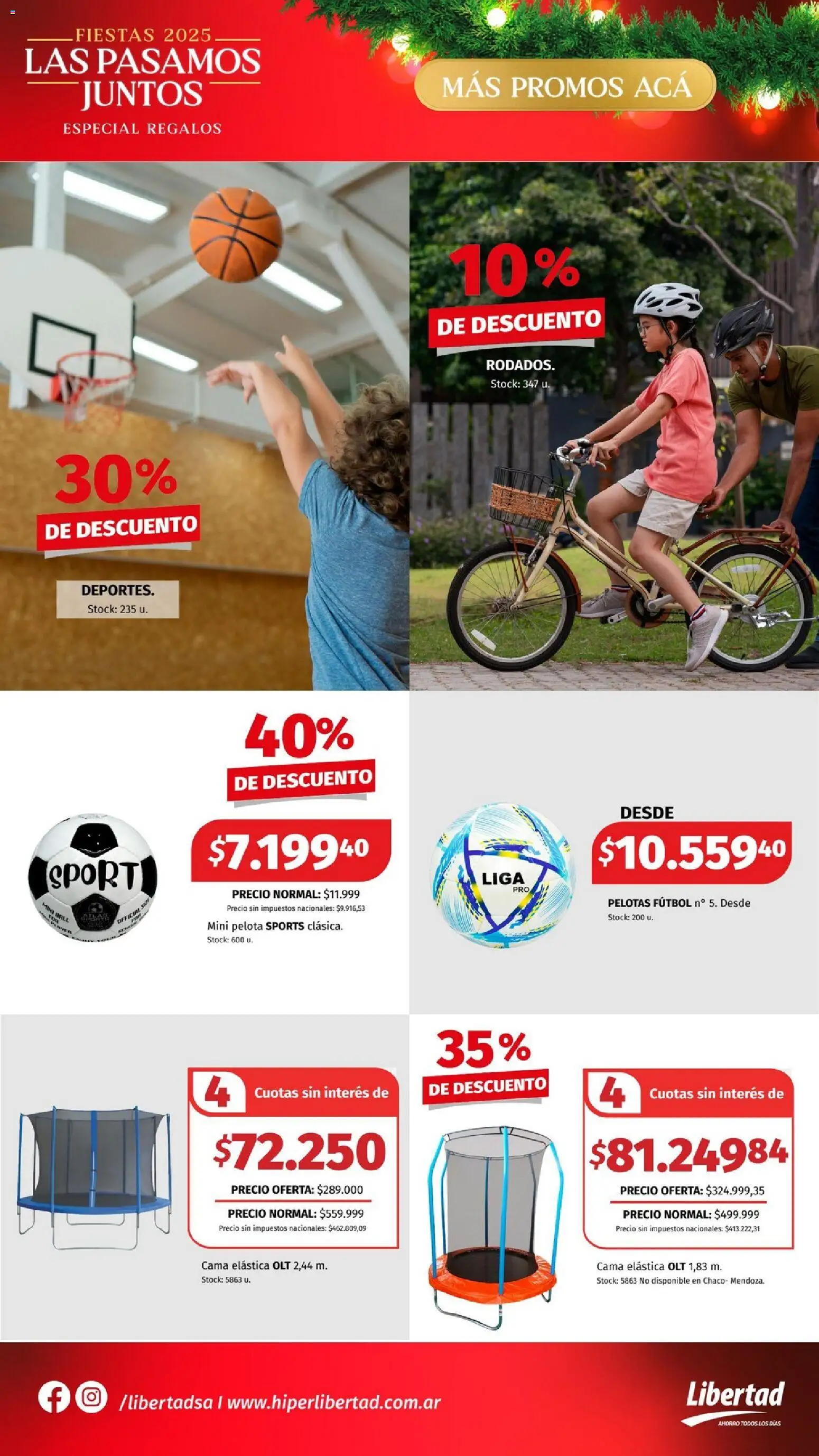 Hipermercado Libertad - Especial Regalos  │ válido desde el 04.12.2025 | Página: 12 | Productos: Cama elástica, Cama, Liga, Pelota