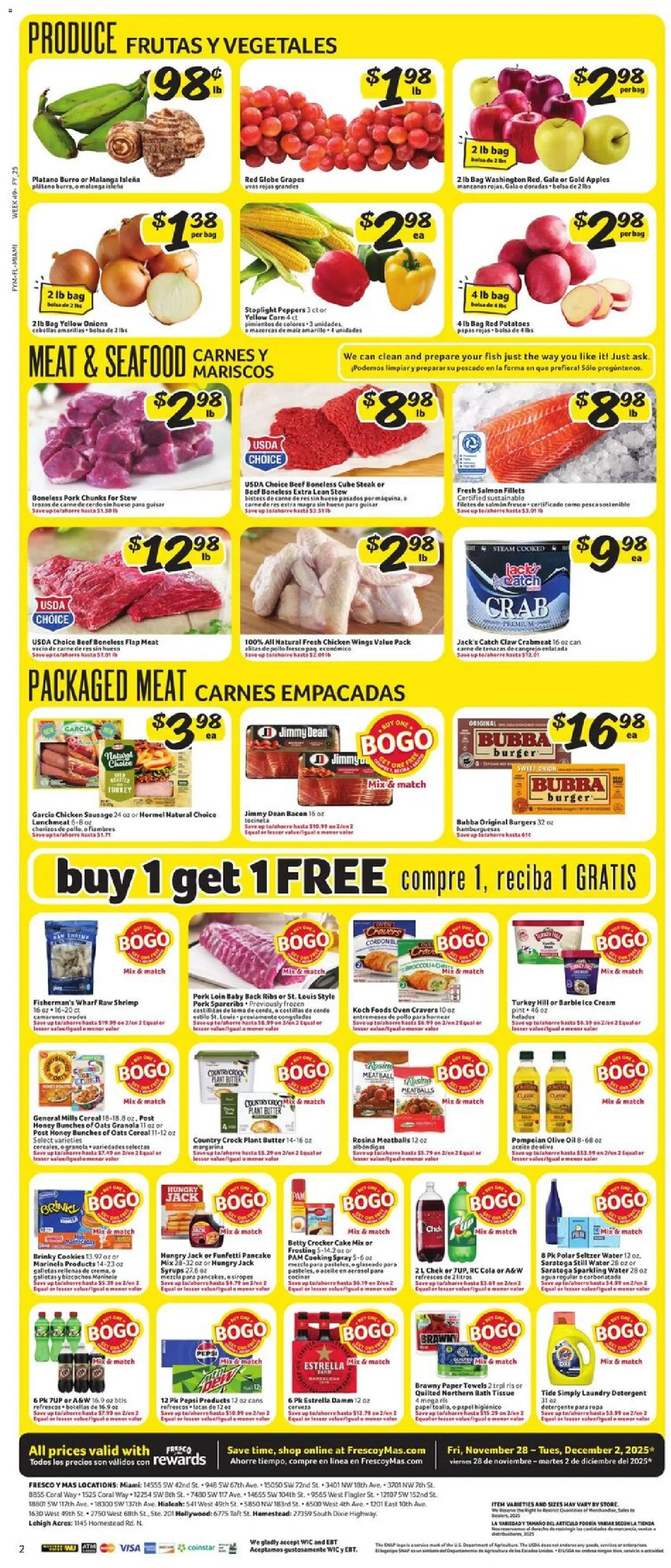 Fresco y Más Weekly Ad - valid from 28.11.2025 | Page: 3 | Products: Oil, Potatoes, Sausage, Bag