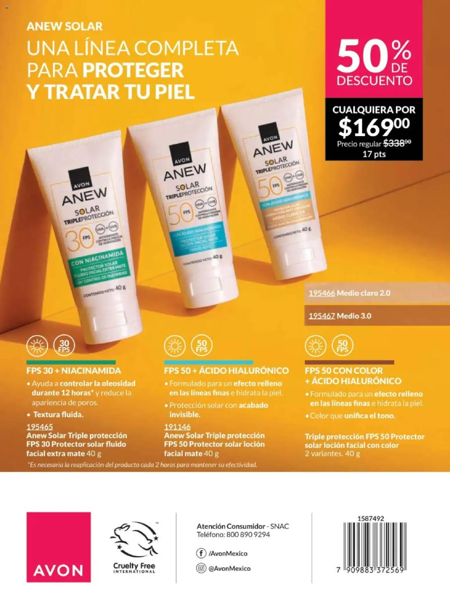 Nuevas ofertas de AVON válidas en toda la República Mexicana desde el 28.11.2025. ¡Encuentra las mejores ofertas en AVON campaña 18 2025! | Página: 208 | Productos: Loción, Mate, Teléfono, Protector solar