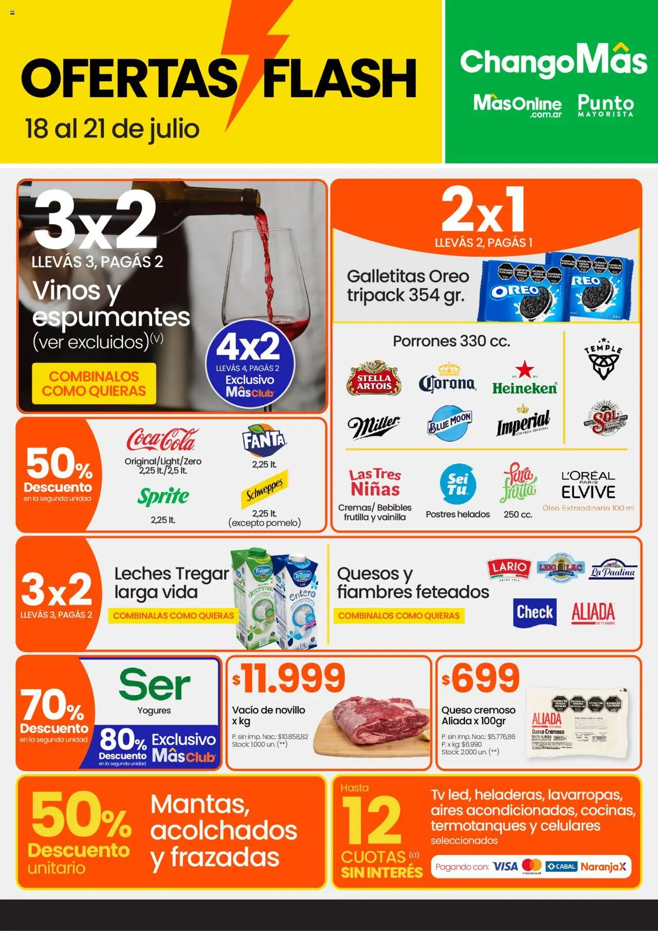 Changomas ofertas flash │ válido desde el 18.07.2025 | Página: 1 | Productos: Galletitas, Frutilla, Pomelo, Cerveza