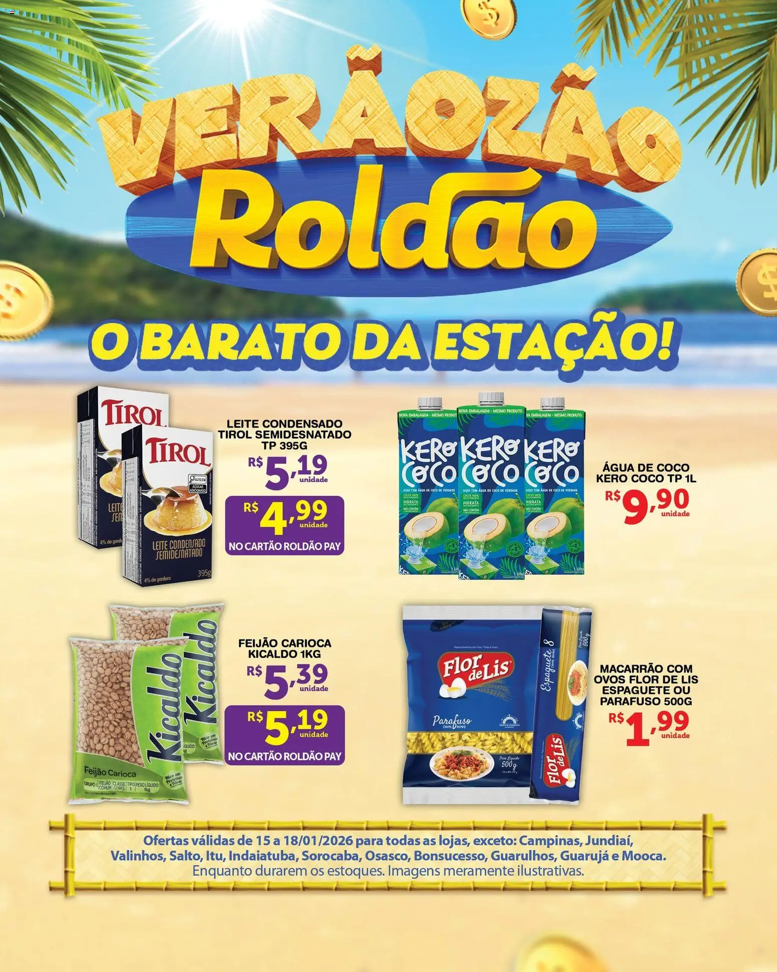 Roldão Folheto - válido de 15.01.2026 | Página: 1 | Produtos: Espaguete, Feijão, Ovos, Leite condensado