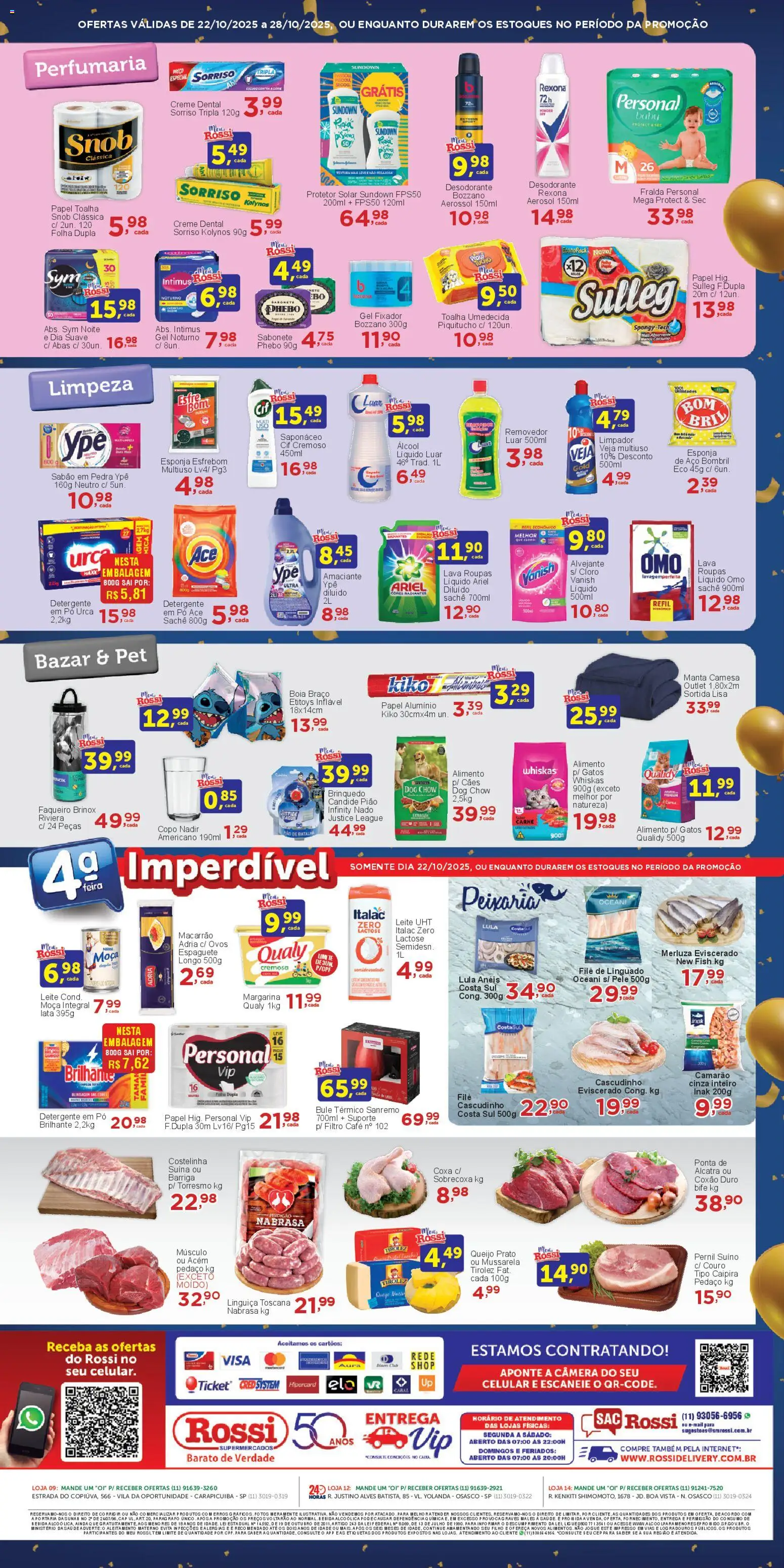 Rossi Supermercados Folheto - válido de 22.10.2025 | Página: 4 | Produtos: Linguado, Roupas, Saponáceo, Amaciante