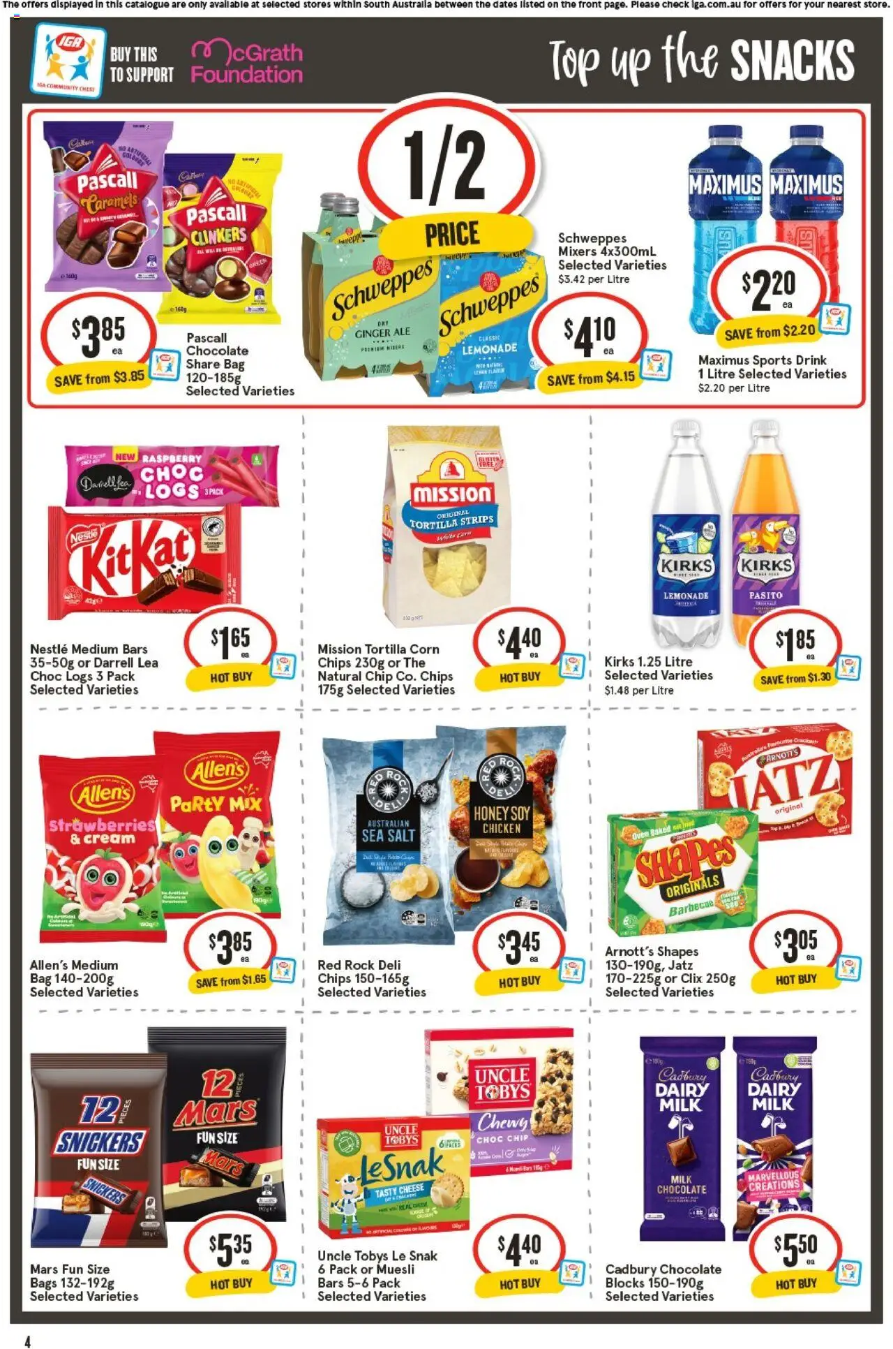 IGA catalogue - valid from 17.09.2025 | Page: 4 | Products: Cheese, Chips, Salt, Raspberry