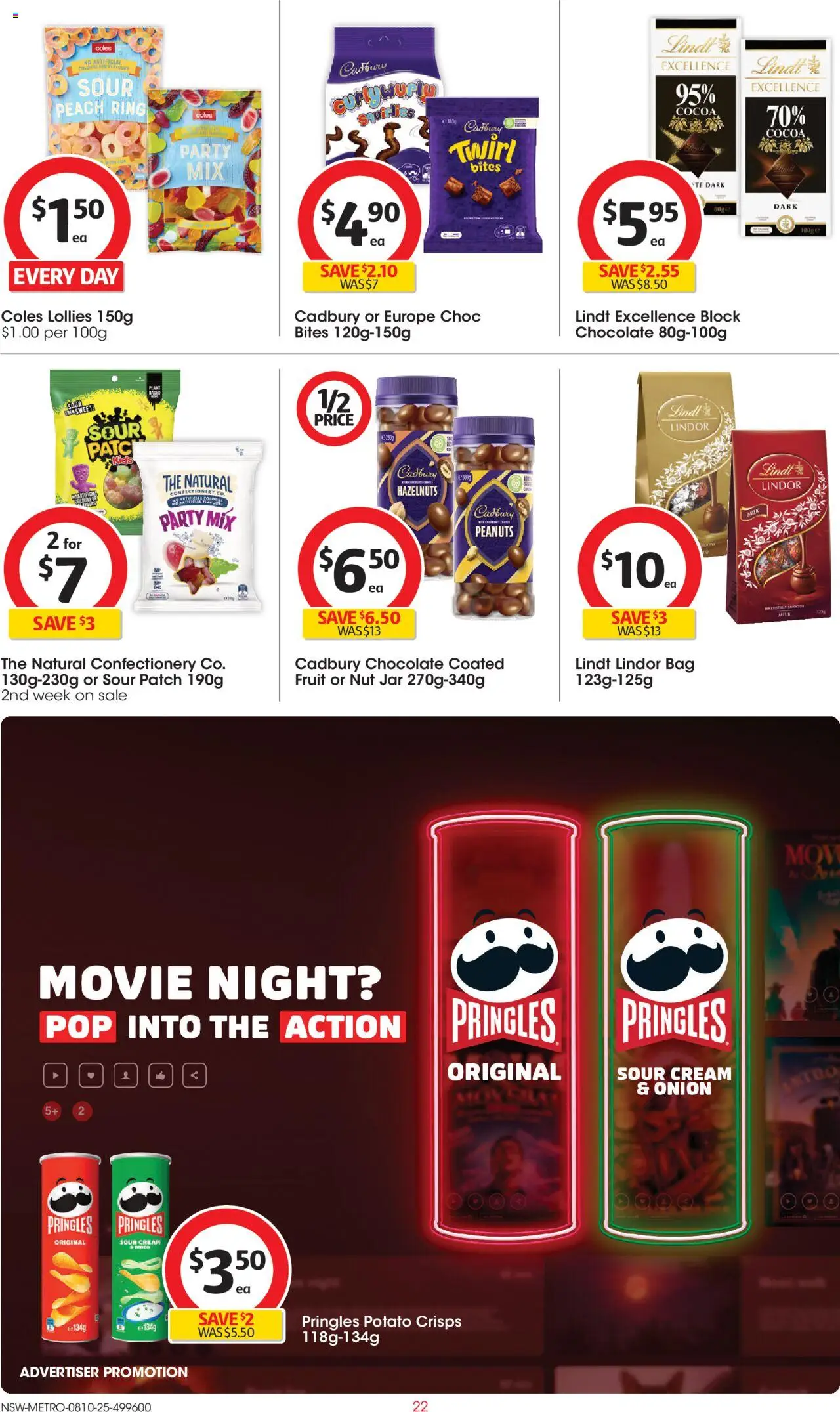 Coles catalogue - valid from 08.10.2025 | Page: 22 | Products: Milk, Peanuts, Cream, Bag