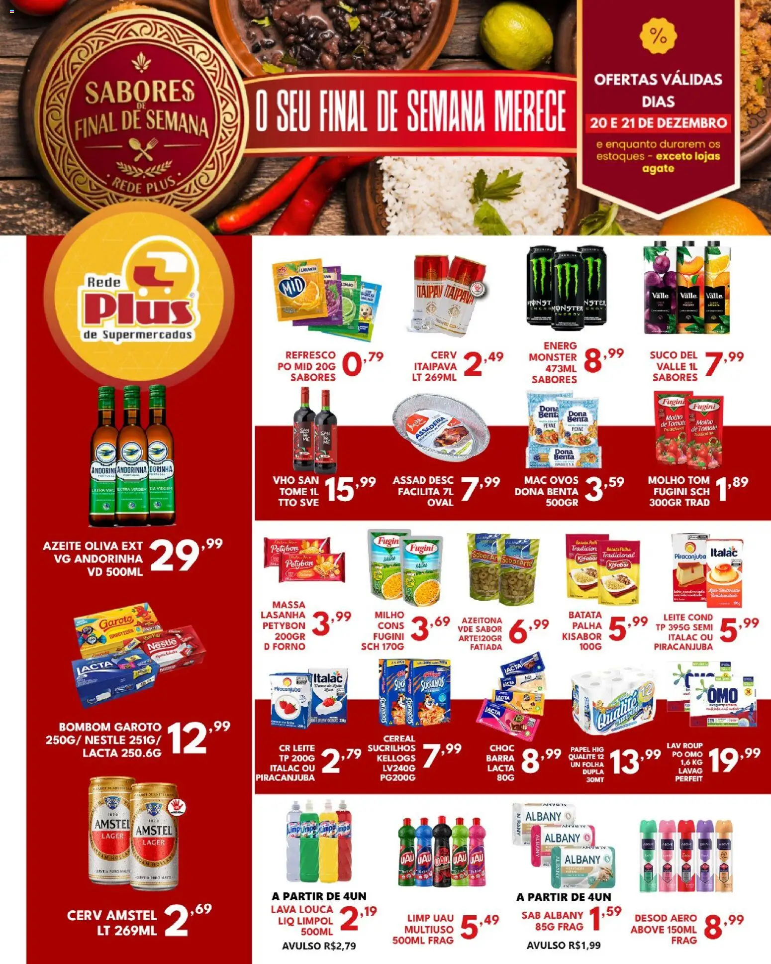 Rede Plus Supermercados Folheto - válido de 19.12.2025 | Página: 3 | Produtos: Massa, Sucrilhos, Azeite, Bombom