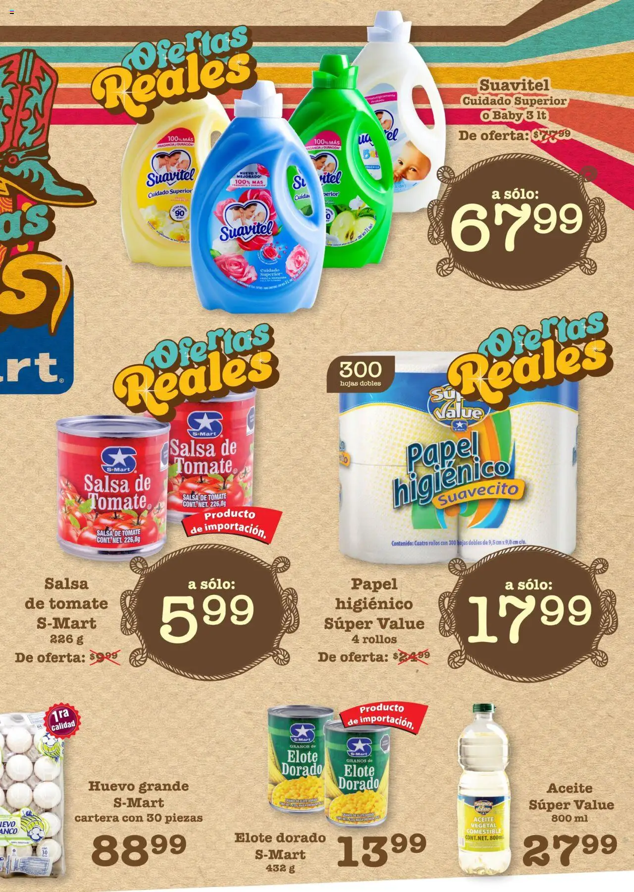 Nuevas ofertas de S-Mart válidas en toda la República Mexicana desde el 05.08.2025. ¡Encuentra las mejores ofertas en S-Mart folleto! | Página: 3 | Productos: Huevo, Aceite, Papel higiénico, Fragancia