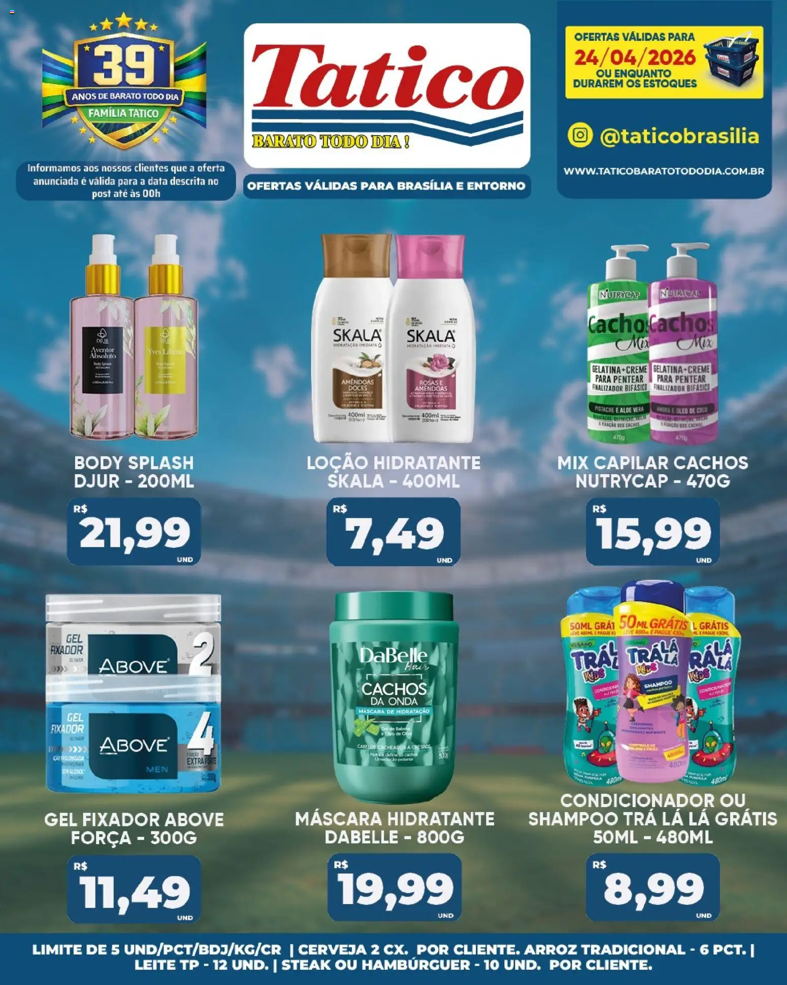 Tatico Folheto - válido de 24.04.2026 | Página: 24 | Produtos: Leite, Cerveja, Arroz, Fixador