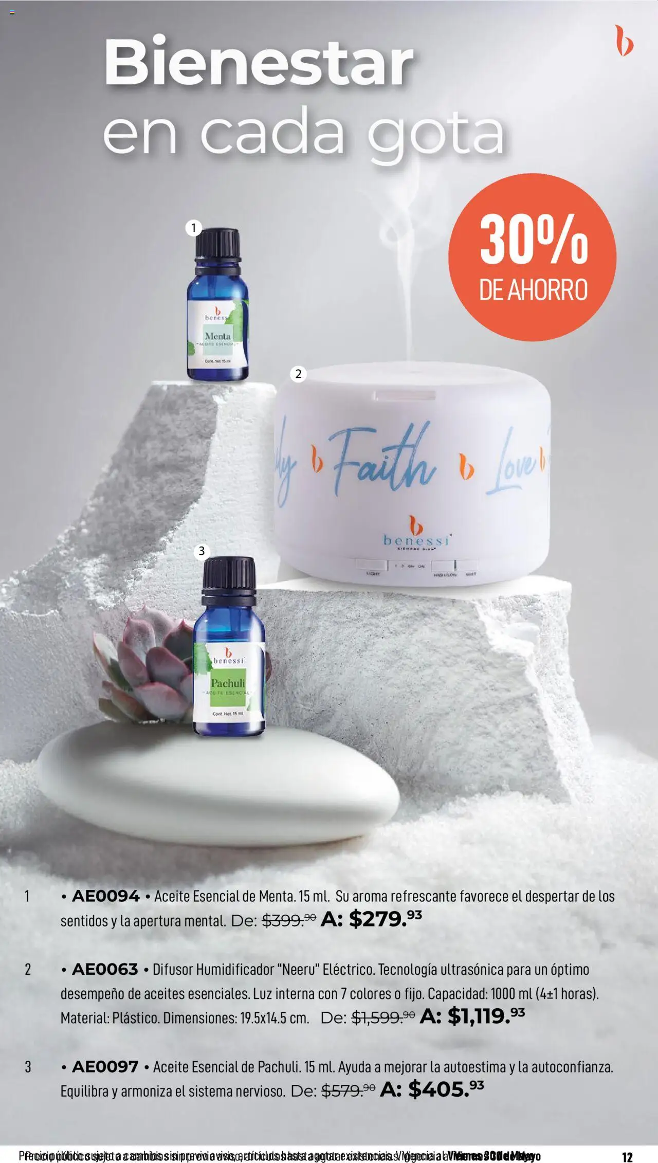 Nuevas ofertas de Home Interiors válidas en toda la República Mexicana desde el 19.05.2025. ¡Encuentra las mejores ofertas en Home Interiors catálogo Benessi! | Página: 12 | Productos: Aceite, Humidificador