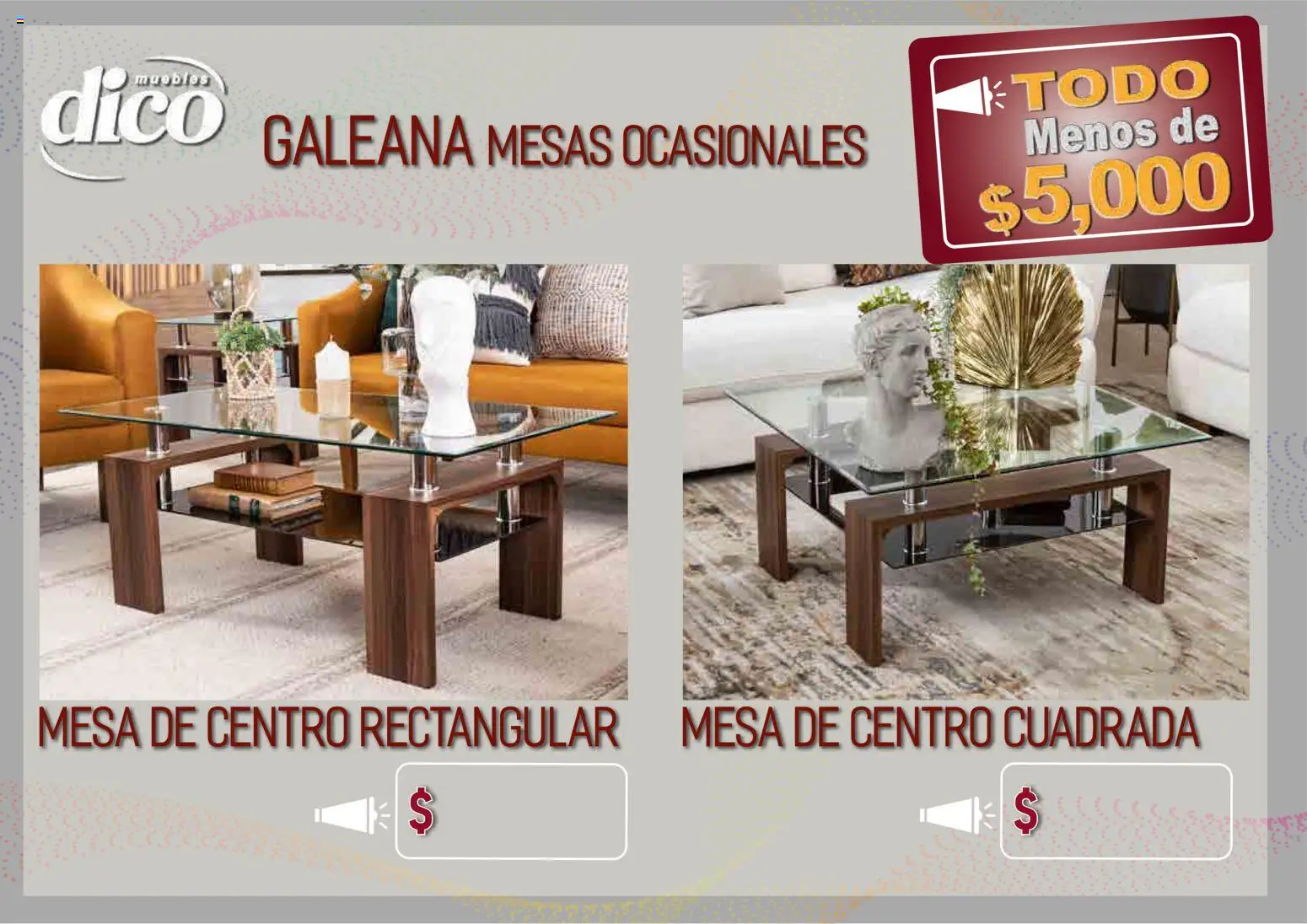 Nuevas ofertas de Muebles Dico válidas en toda la República Mexicana desde el 09.04.2026. ¡Encuentra las mejores ofertas en Muebles Dico catálogo Todo menos de 5000 Pacifico! | Página: 35 | Productos: Mesa de centro, Mesa