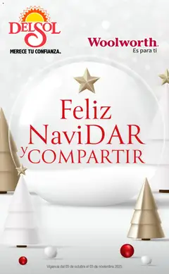 Vista previa de Del Sol y Woolworth - Catálogo Feliz NaviDar y Compartir , nuevo folleto de la tienda, válido en México a partir del 09.10.2025