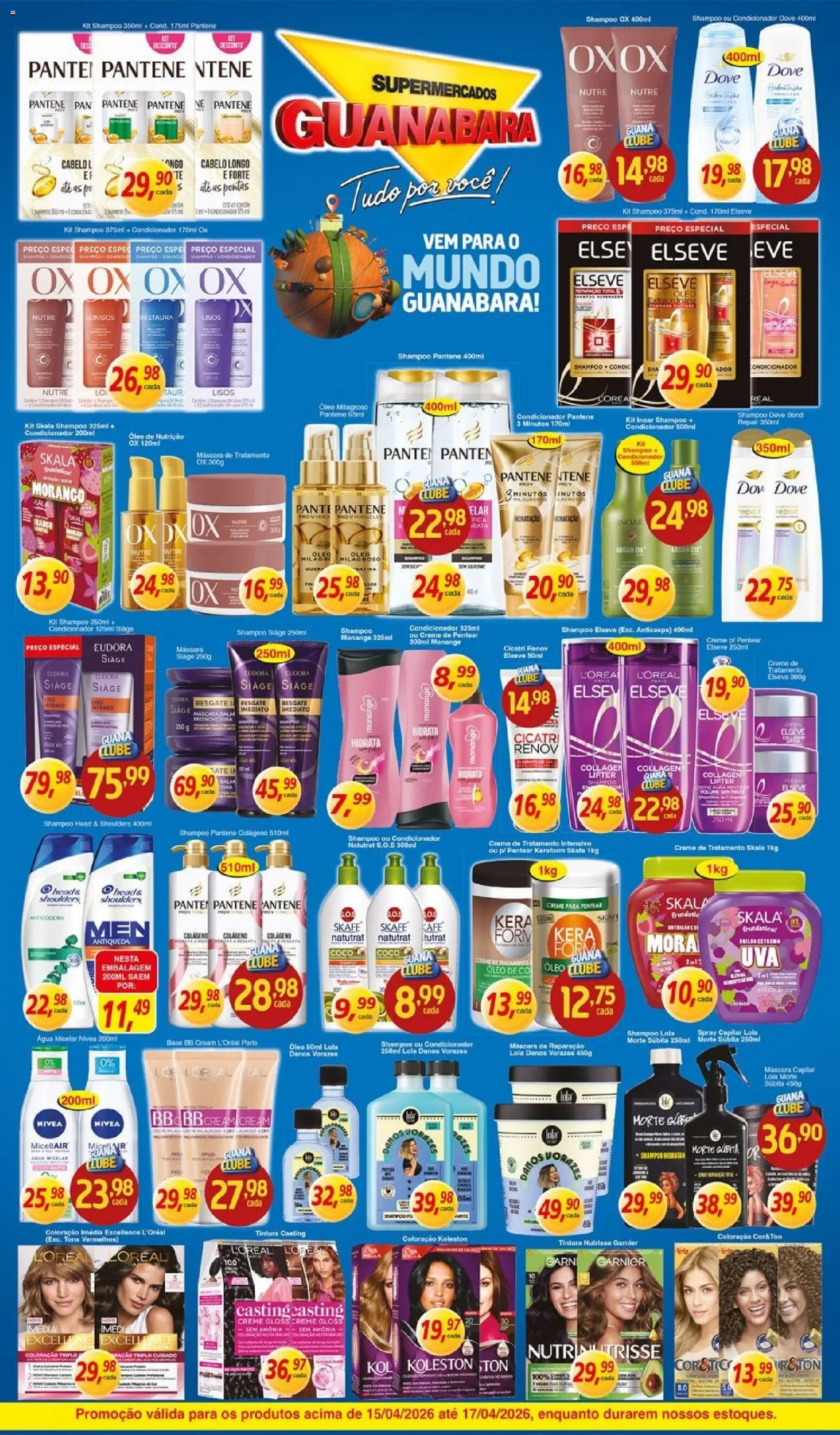 Supermercados Guanabara Folheto - válido de 15.04.2026 | Página: 10 | Produtos: Shampoo, Colágeno, Condicionador, Pá