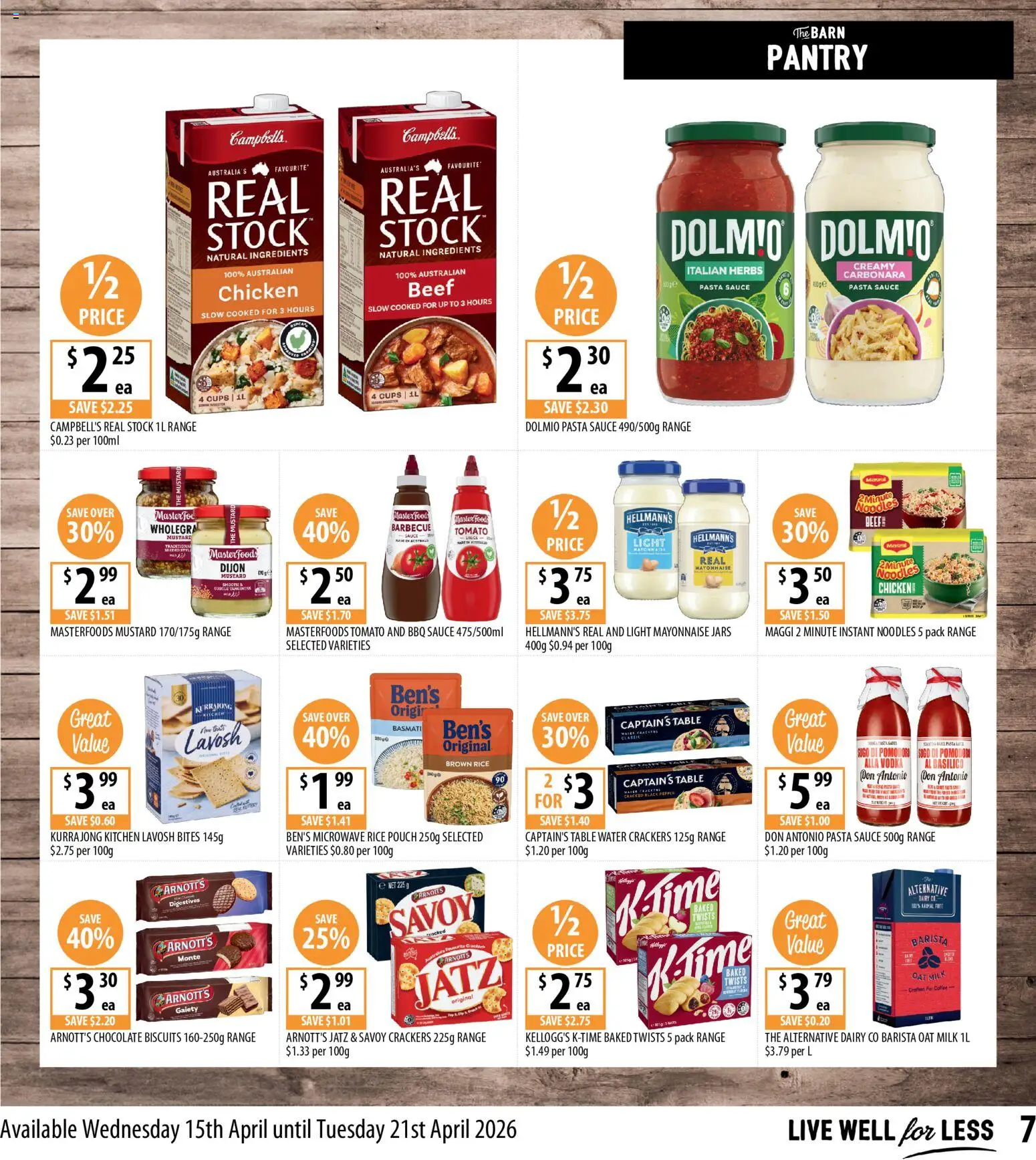 Supabarn catalogue - valid from 15.04.2026 | Page: 7 | Products: Table, Crackers, Mustard, Water