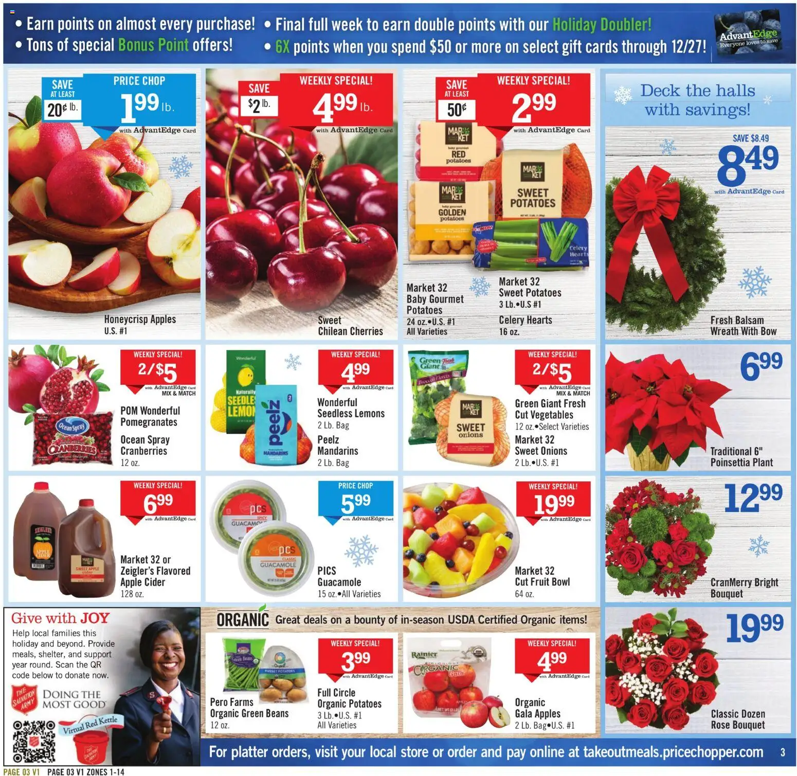 Price Chopper Weekly Ad - valid from 13.12.2025 | Page: 3 | Products: Broccoli, Potatoes, Vegetables, Bag