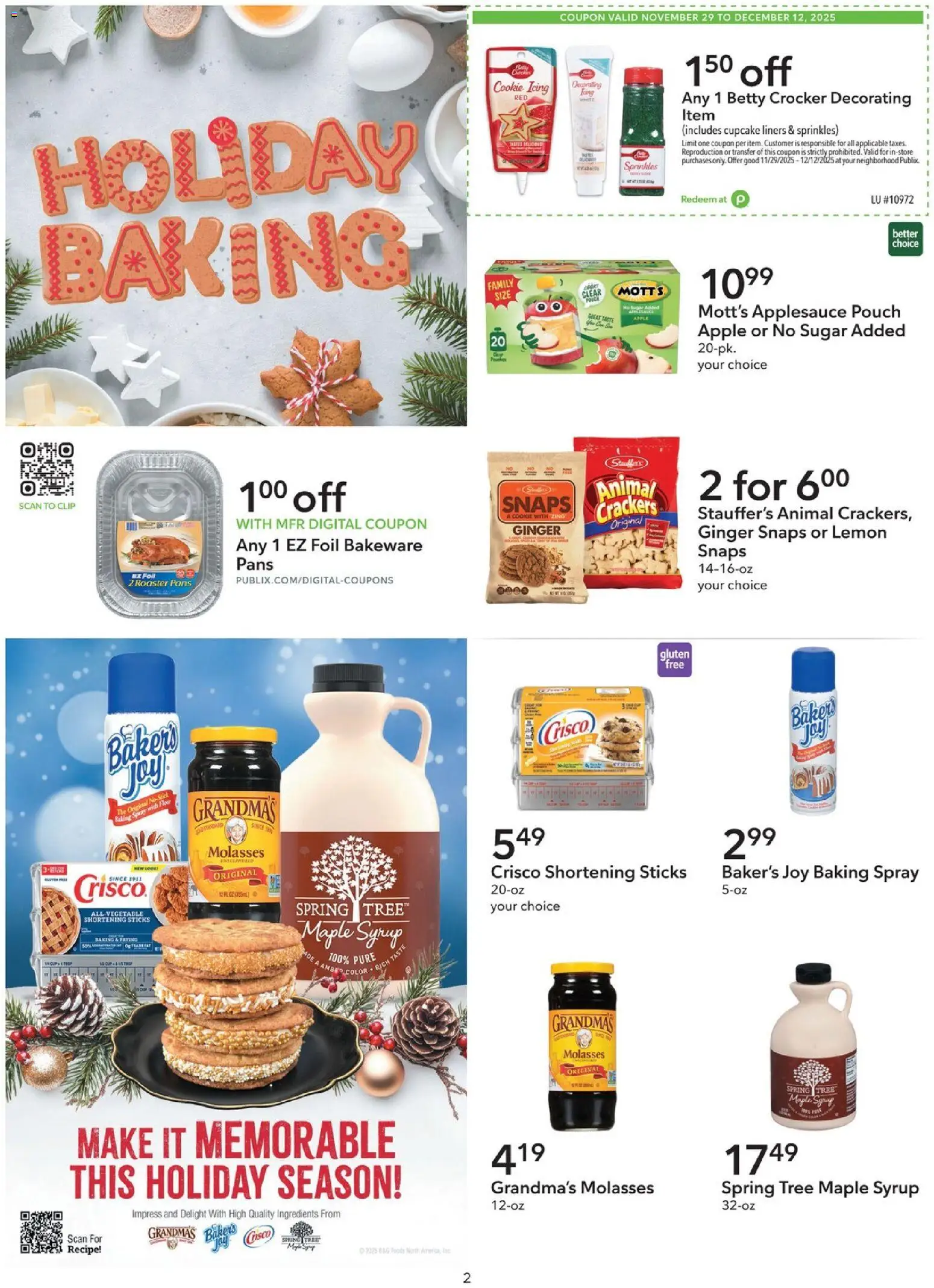 Publix Extra Savings - valid from 29.11.2025 | Page: 2 | Products: Ginger, Clip, Sugar, Cupcake