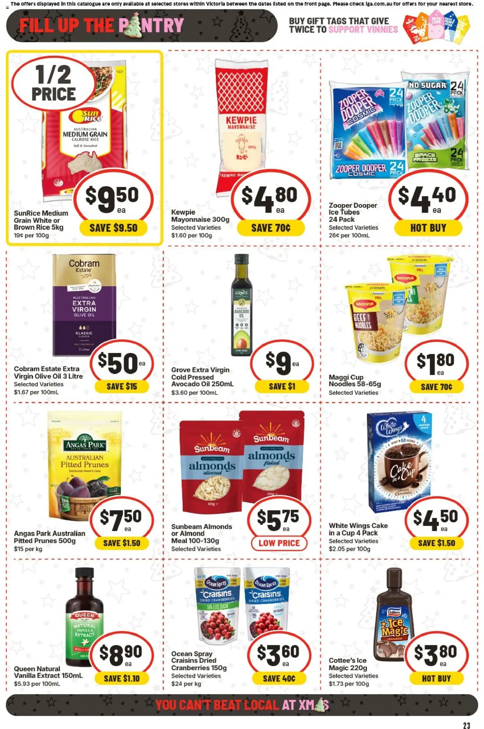 IGA catalogue - valid from 26.11.2025 | Page: 23 | Products: Almonds, Chocolate, Rice, Beef