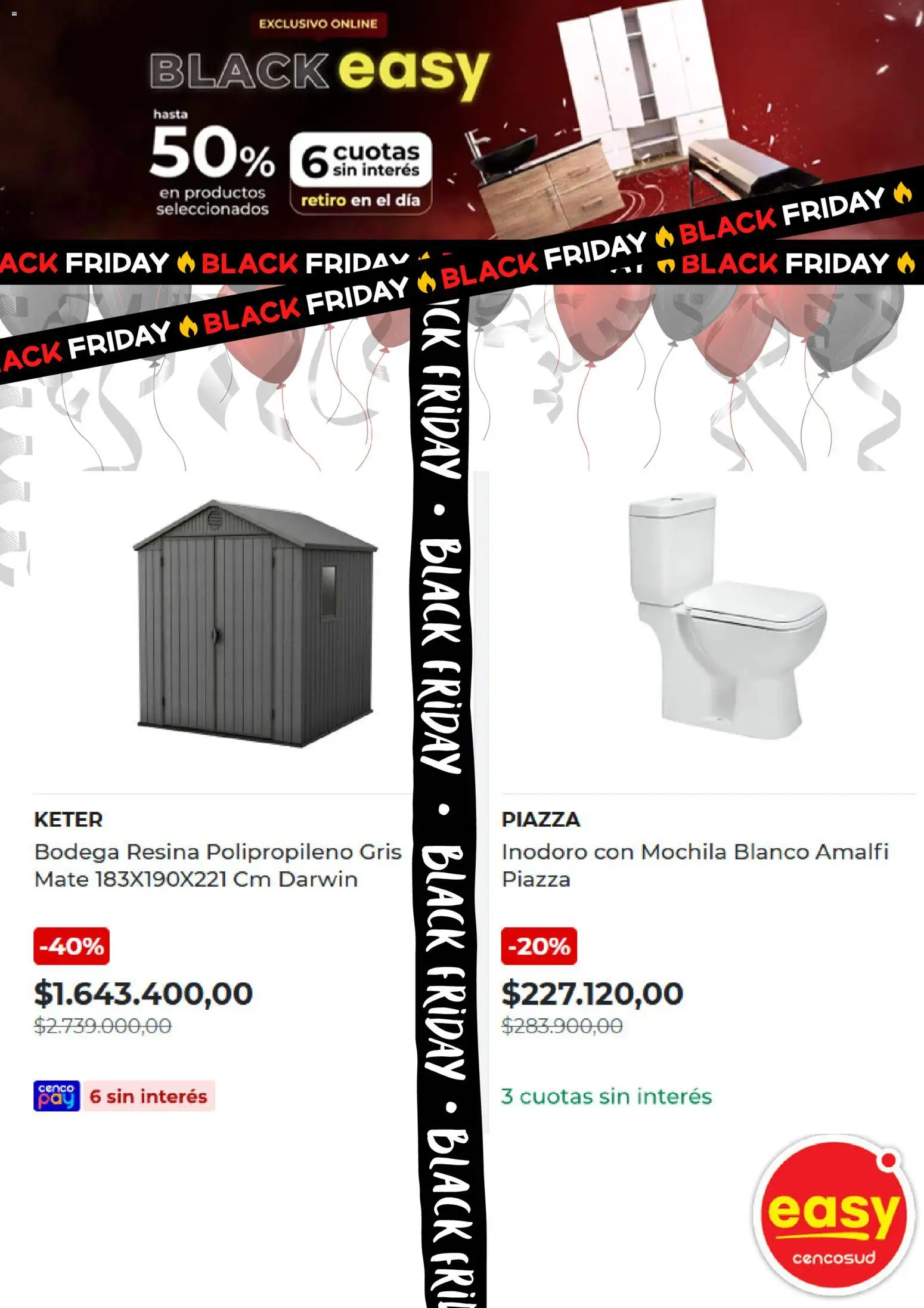 Easy Black Friday │ válido desde el 28.11.2025 | Página: 4 | Productos: Mate, Inodoro, Mochila