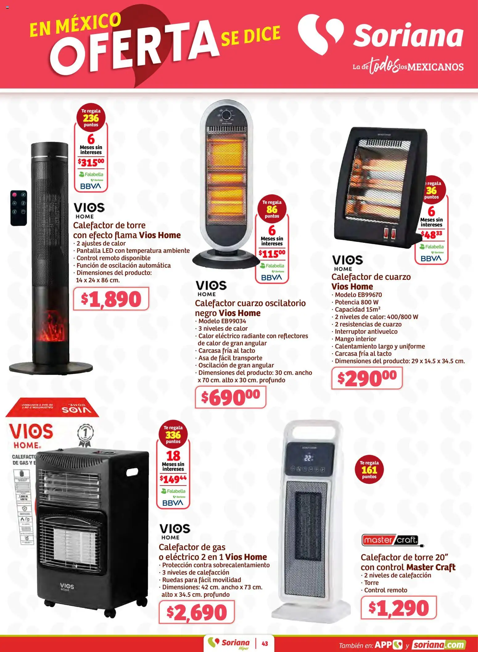Nuevas ofertas de Soriana válidas en toda la República Mexicana desde el 15.01.2026. ¡Encuentra las mejores ofertas en Soriana - Preciazazaso Híper: Frontera BCN, Son! | Página: 43 | Productos: Mango, Control remoto, Radiante, Calefactor