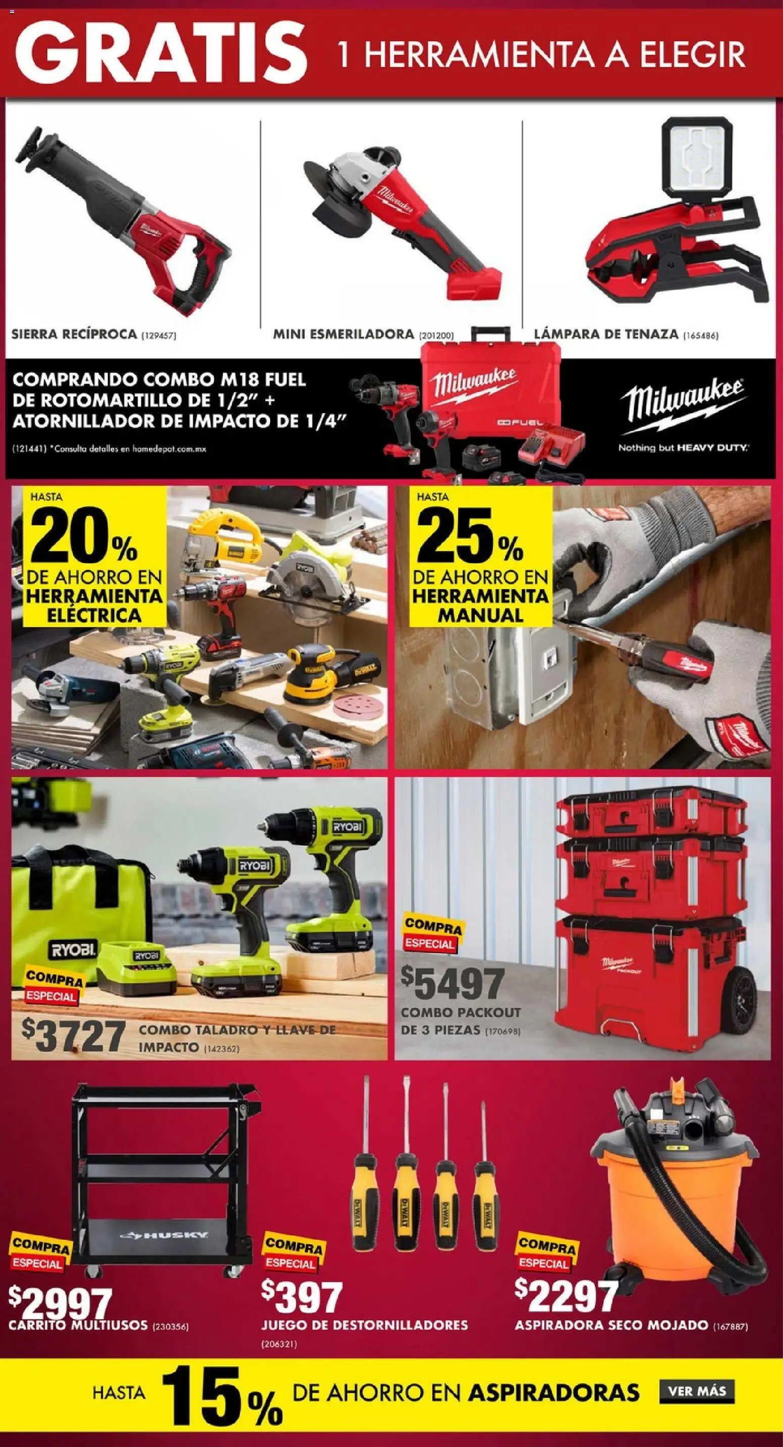 Nuevas ofertas de Home Depot válidas en toda la República Mexicana desde el 07.11.2025. ¡Encuentra las mejores ofertas en Home Depot catálogo! | Página: 11 | Productos: Tenaza, Juego, Sierra, Llave
