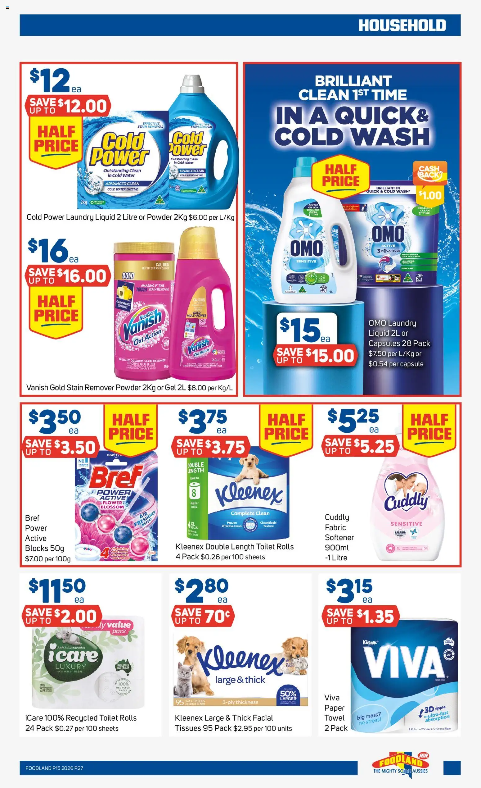 Foodland catalogue - valid from 08.04.2026 | Page: 27 | Products: Toilet, Water, Sustainable, Laundry