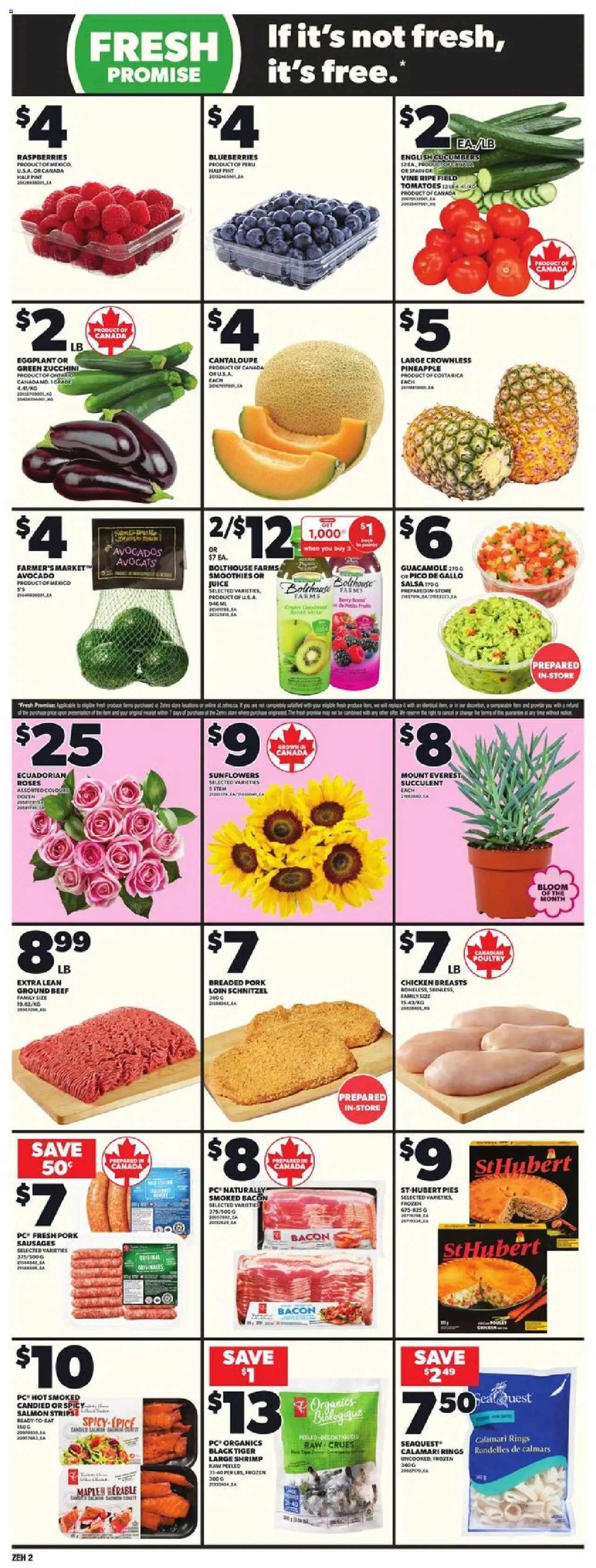 Zehrs flyer valid from 11.09.2025 | Page: 5 | Products: Pineapple, Cucumbers, Chicken breasts, PC