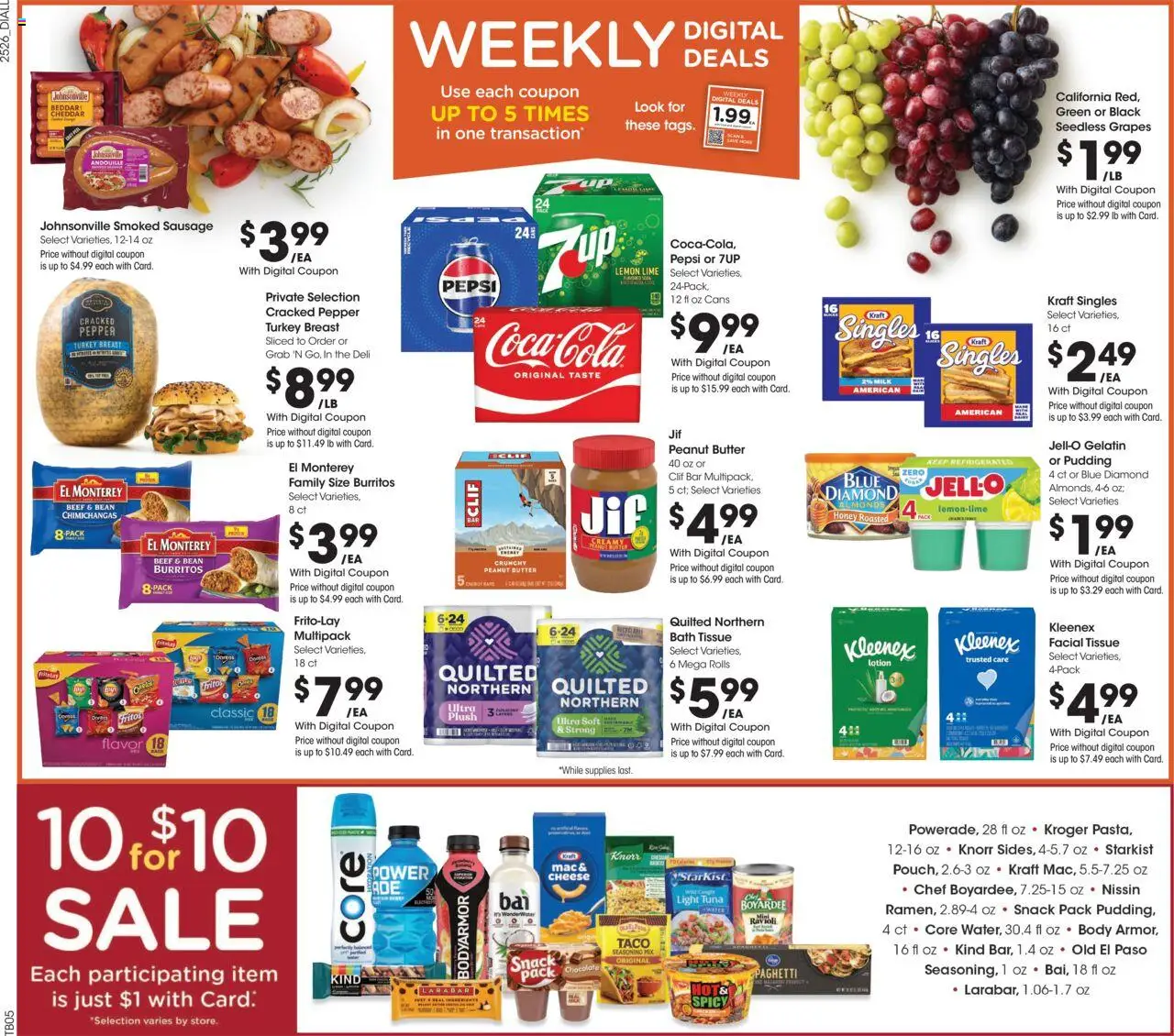 Baker's Weekly Ad - NE - valid from 30.07.2025 | Page: 2 | Products: Chocolate, Pepper, Sausage, Grapes