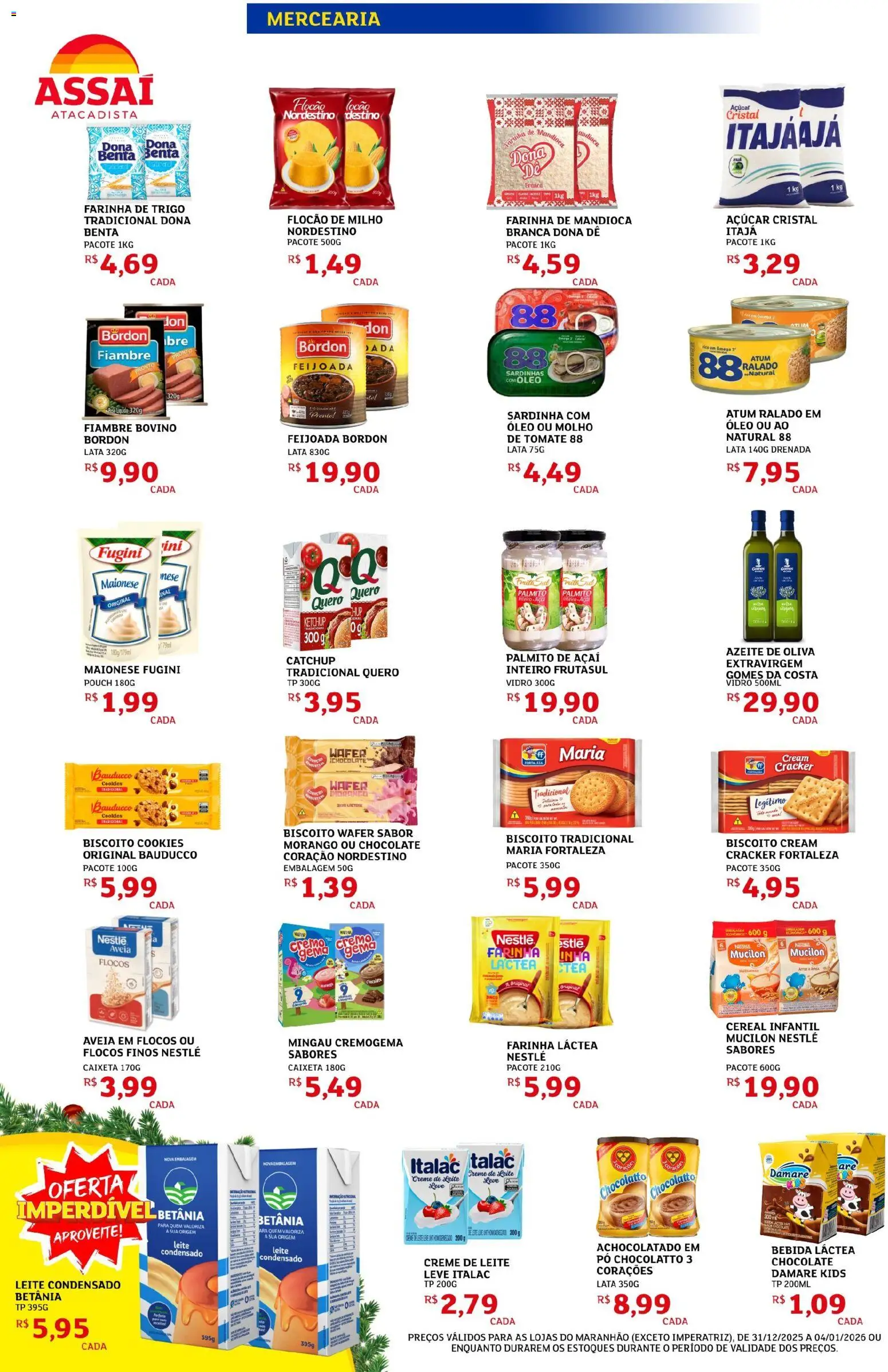 Assaí Atacadista Folheto - válido de 31.12.2025 | Página: 2 | Produtos: Pó, Palmito, Cookies, Açaí