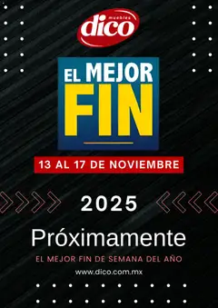 Vista previa de Muebles Dico Buen Fin aviso, nuevo folleto de la tienda, válido en México a partir del 29.10.2025