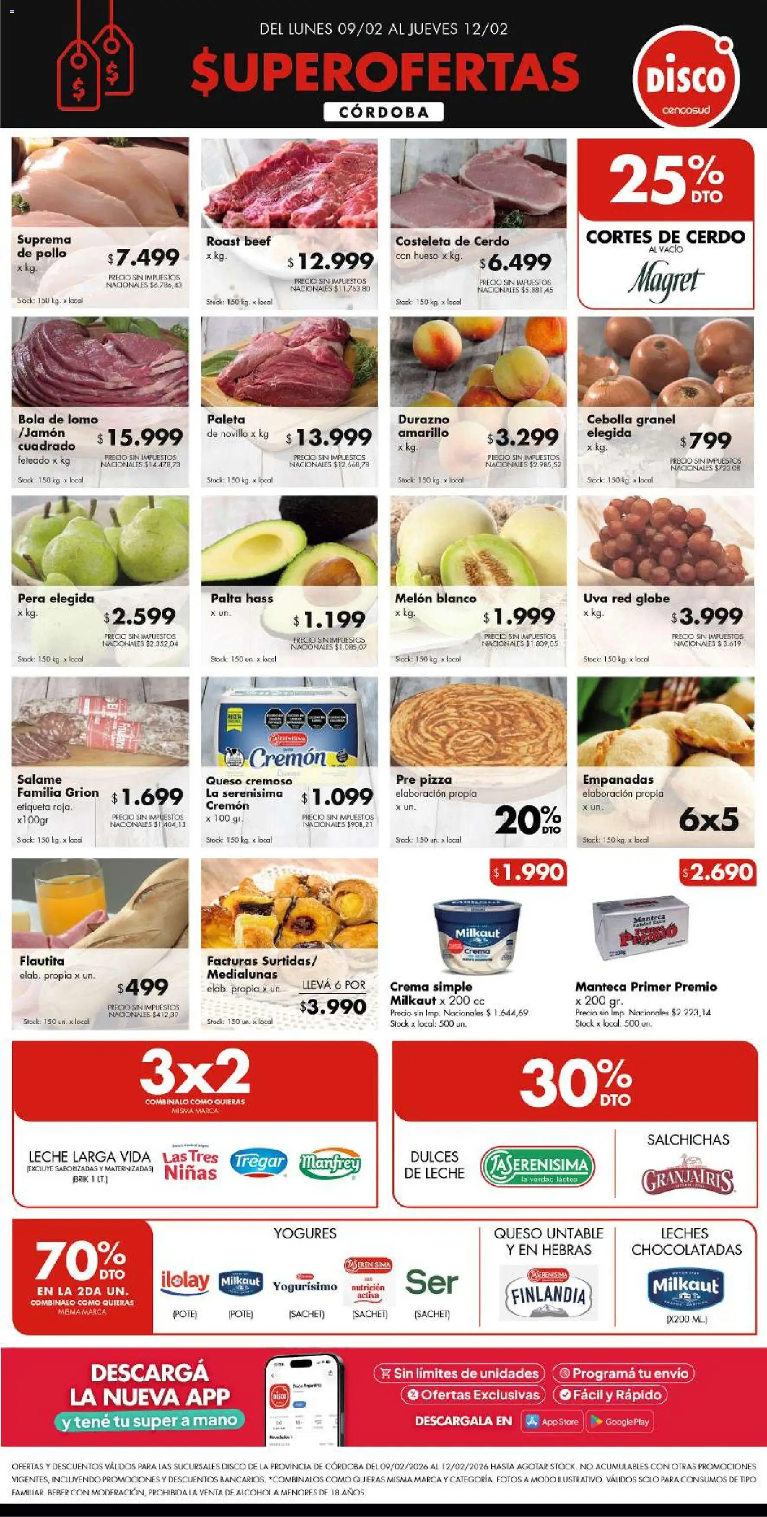 Disco - FERIA DE FRESCOS CÓRDOBA │ válido desde el 08.02.2026 | Página: 1 | Productos: Pera, Leche, Queso, Uva