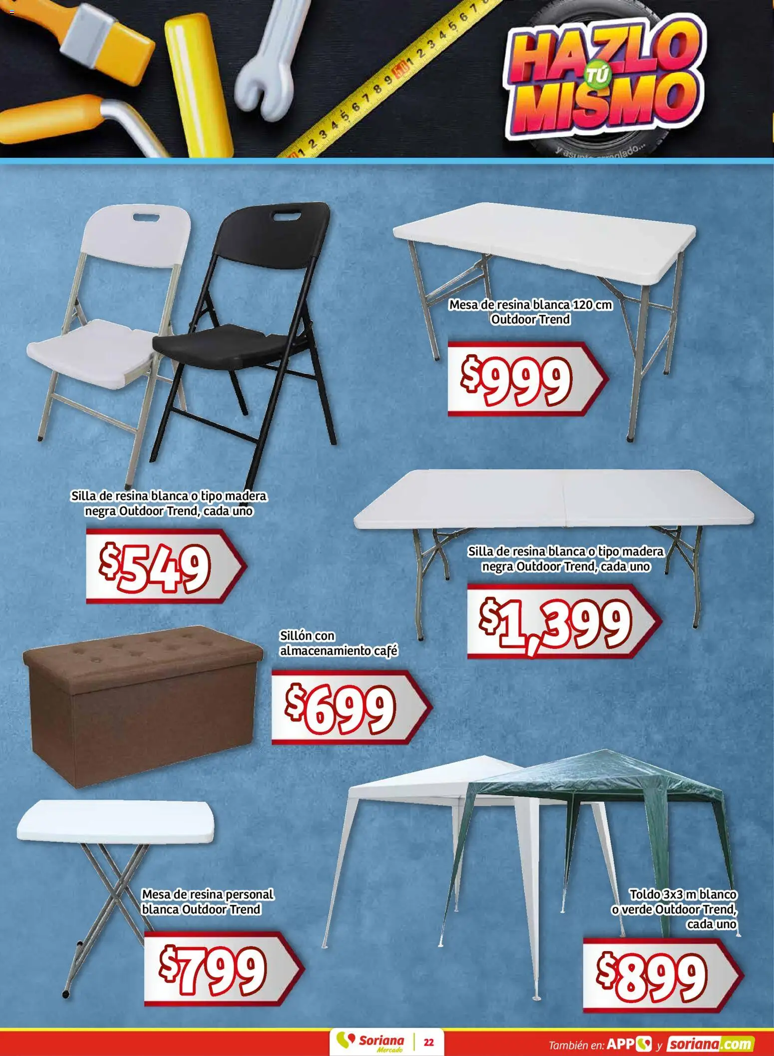 Nuevas ofertas de Soriana válidas en toda la República Mexicana desde el 12.02.2026. ¡Encuentra las mejores ofertas en Soriana - Pesito Valedor Mercado: Camp, Chia, Oax, Q. Roo, Tab, Yuc! | Página: 30 | Productos: Toldo, Sillón, Silla, Mesa
