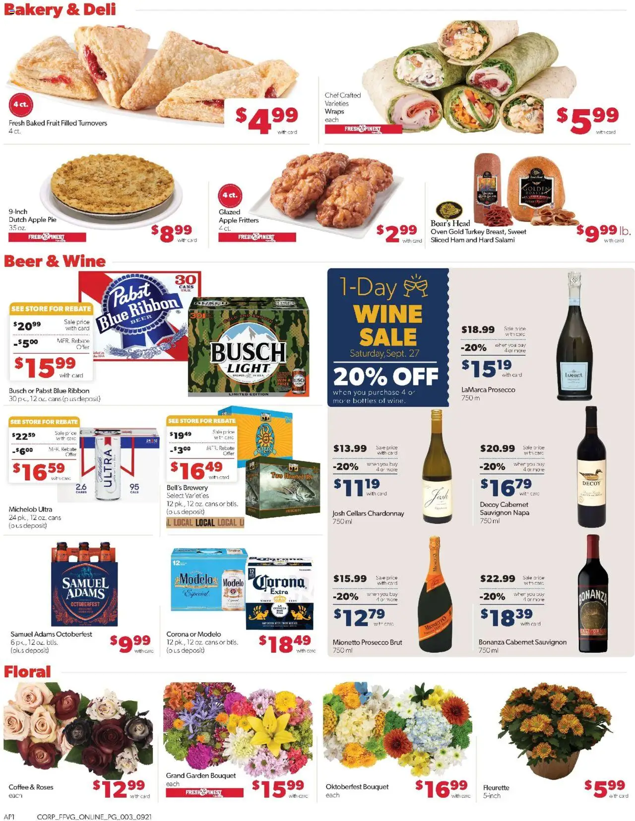 Family Fare Weekly Ad - valid from 21.09.2025 | Page: 7 | Products: Salami, Ham, Beer, Apple Pie