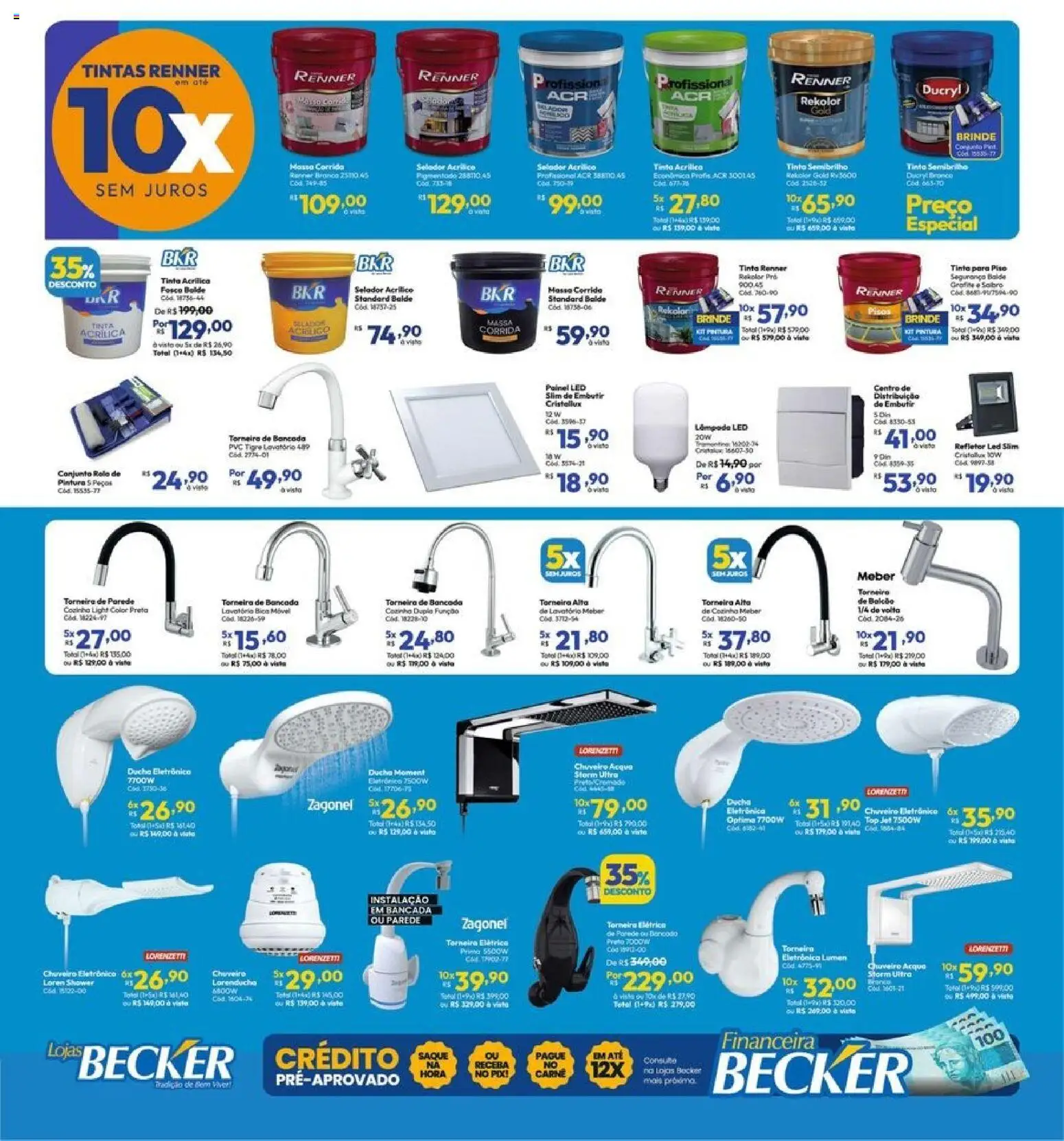 Lojas Becker Folheto - válido de 01.03.2026 | Página: 16 | Produtos: Ducha eletrônica, Selador, Massa, Tinta