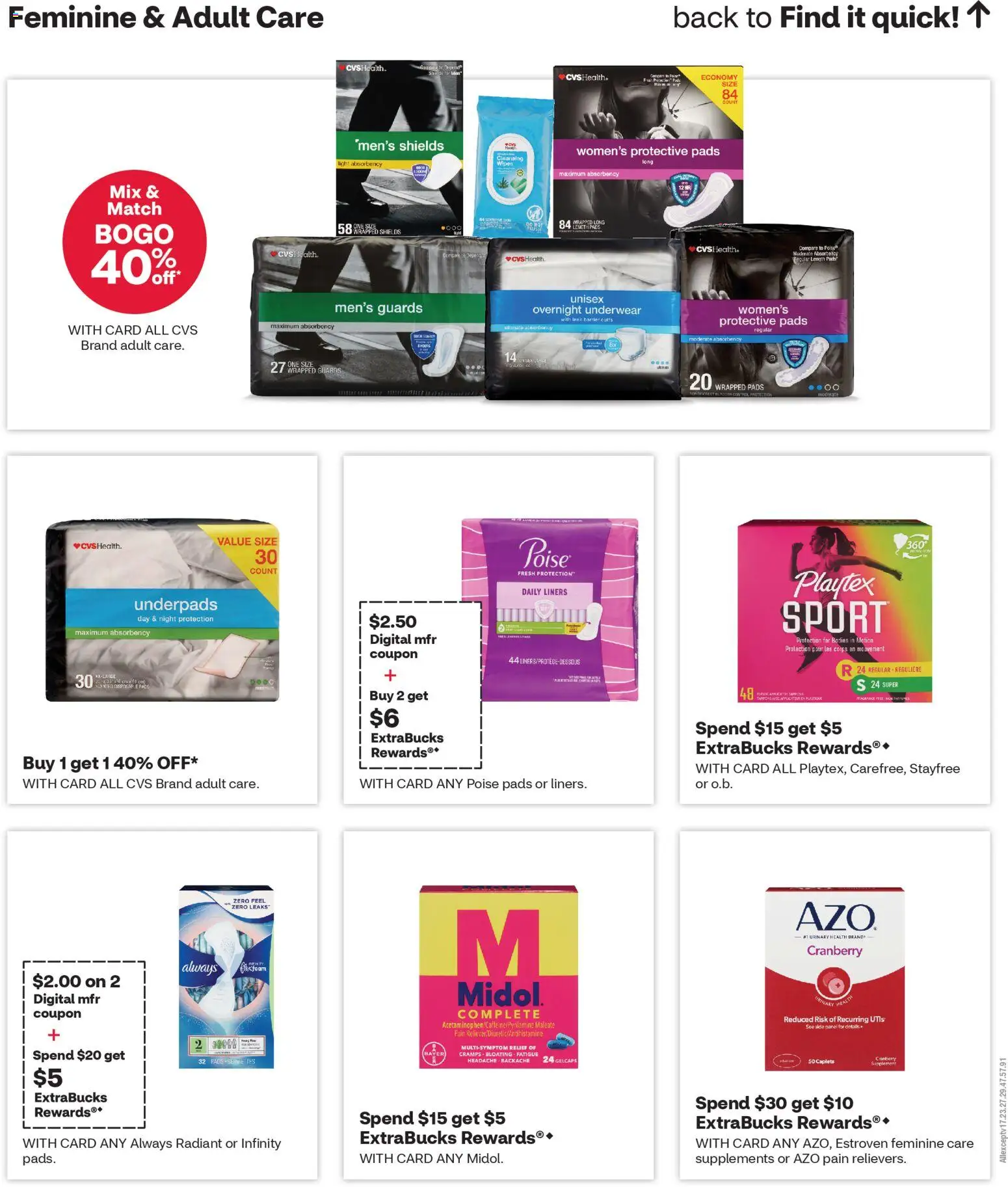 CVS Pharmacy Weekly Ad - valid from 15.03.2026 | Page: 8 | Products: Pads, Underwear, Wiper