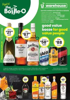 Preview of The Bottle-O catalogue Maryborough  - valid from 23.03.2026 | Page: 1 | Products: Bourbon, Vodka, Whiskey, Rum