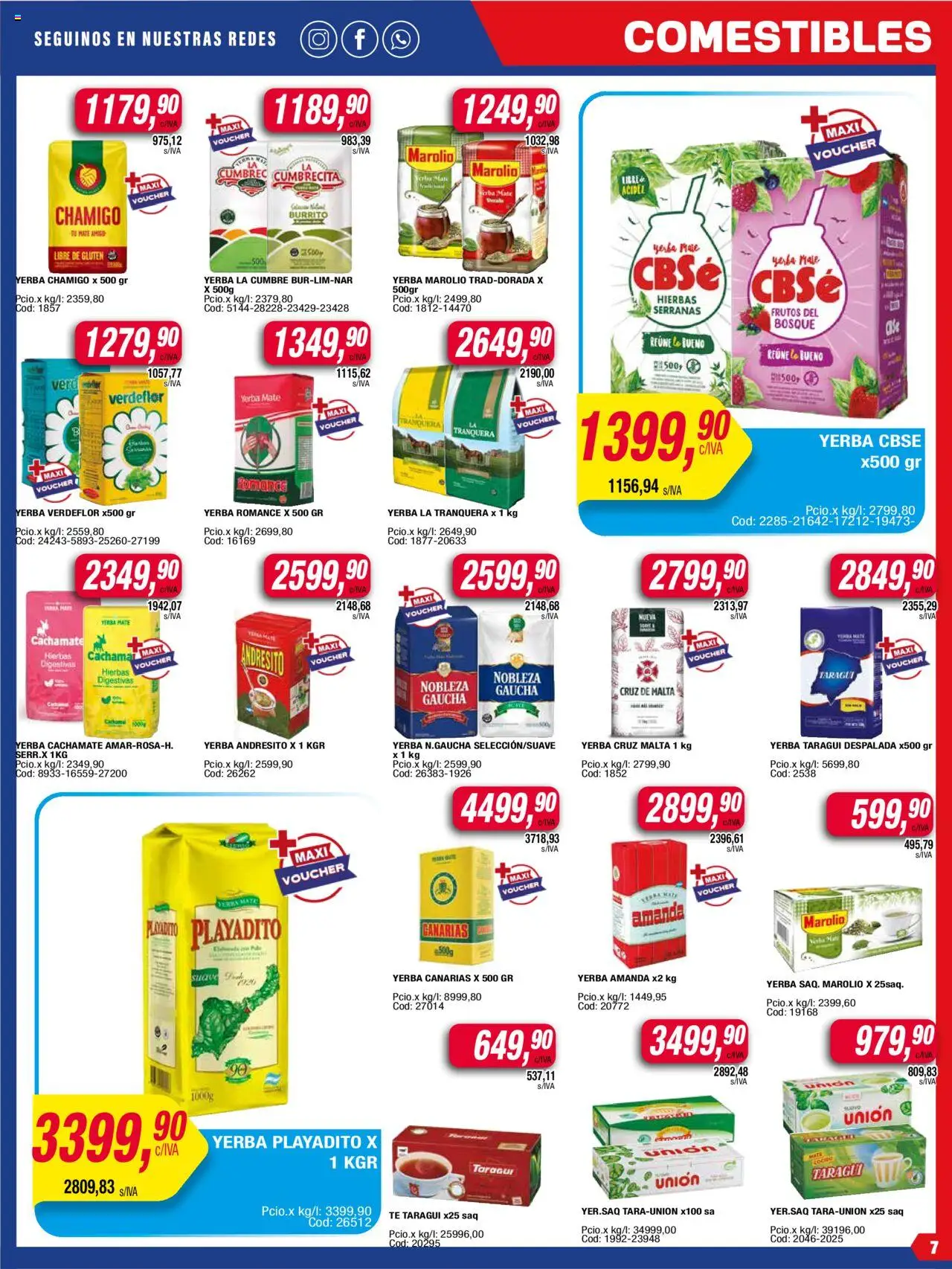 Maxiconsumo ofertas │ válido desde el 11.08.2025 | Página: 7 | Productos: Mate, Yerba, Té, Cava