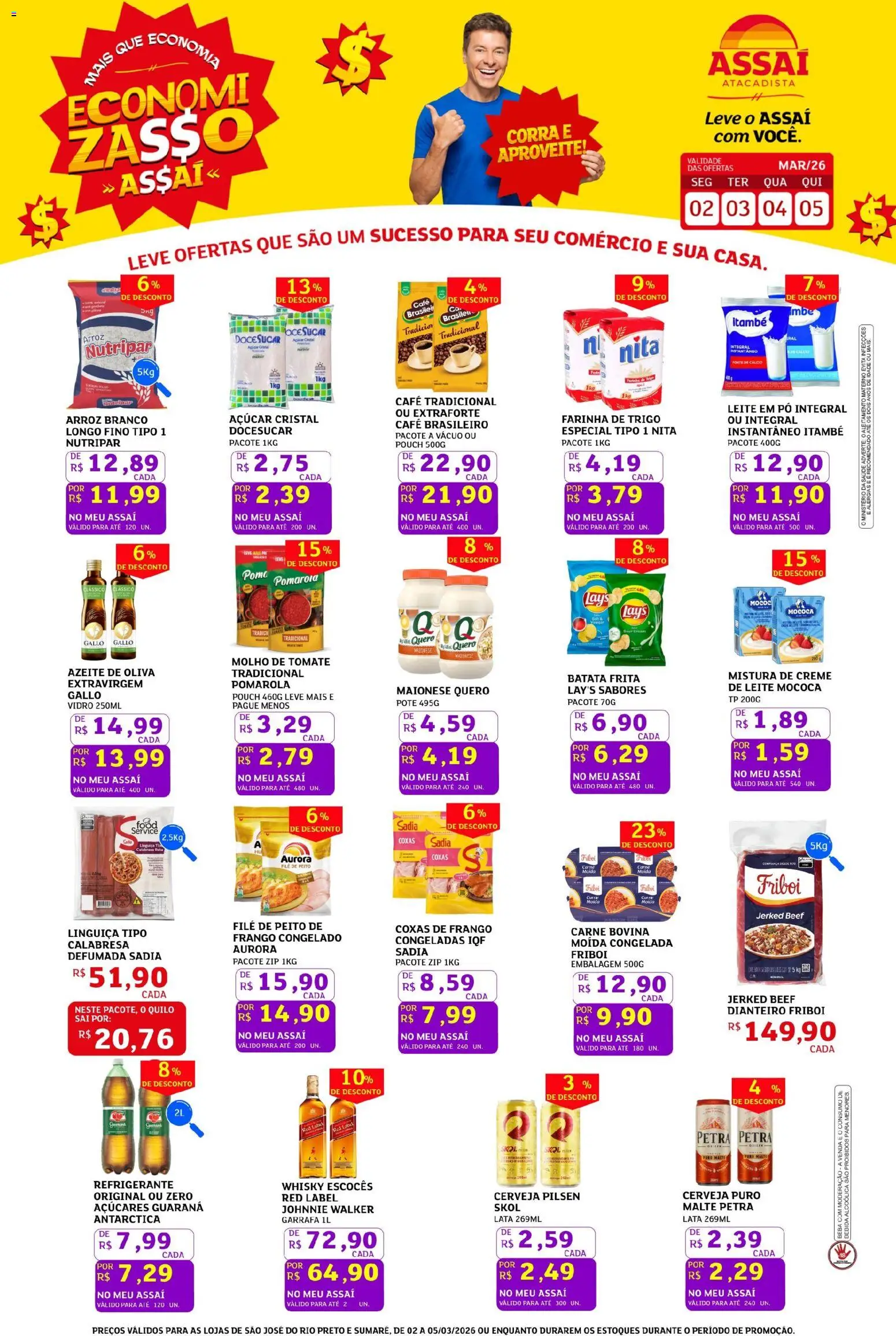 Assaí Atacadista Folheto - válido de 02.03.2026 | Página: 1 | Produtos: Molho de tomate, Batata, Frango, Azeite